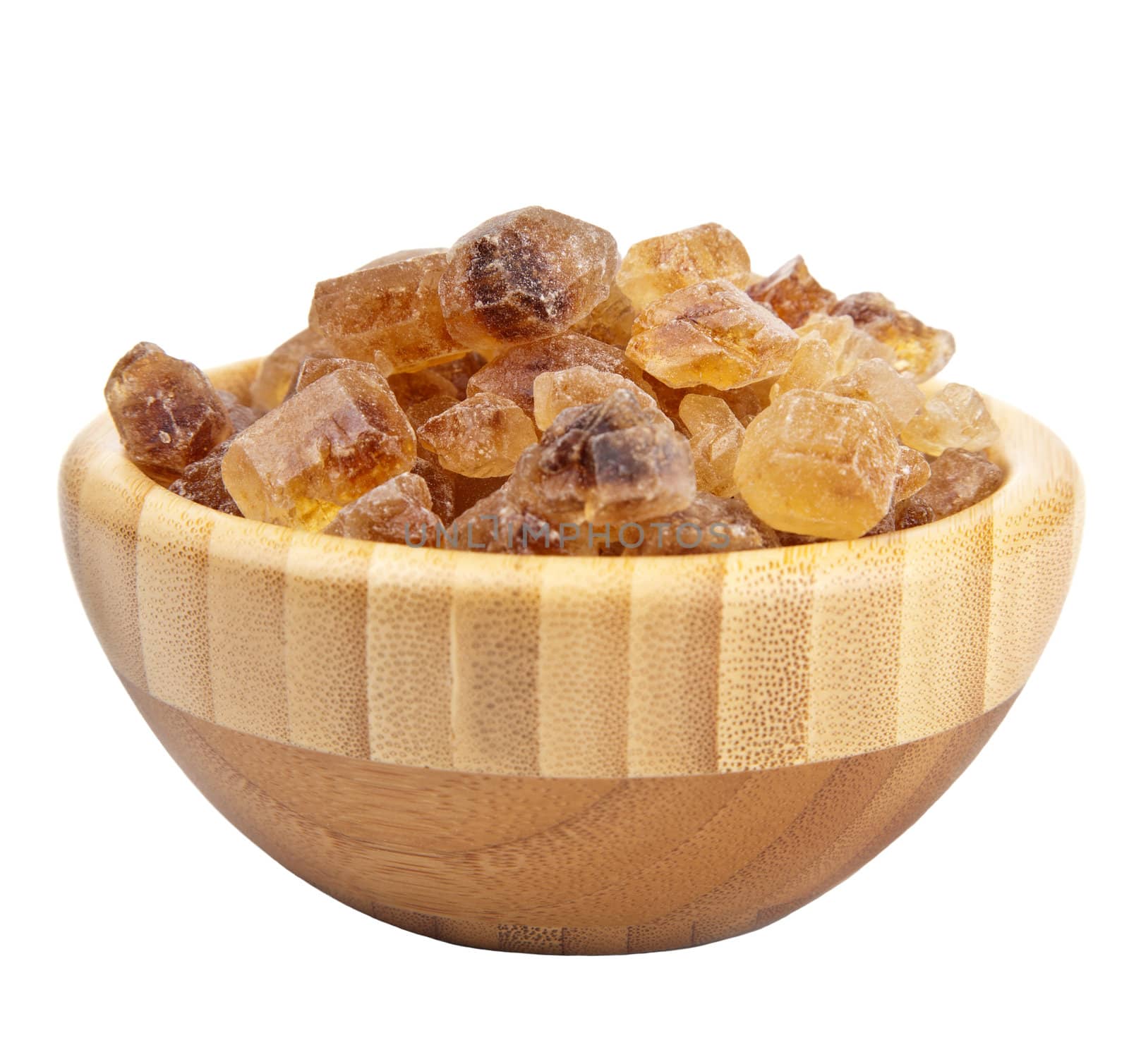 brown sugar in bowl isolated