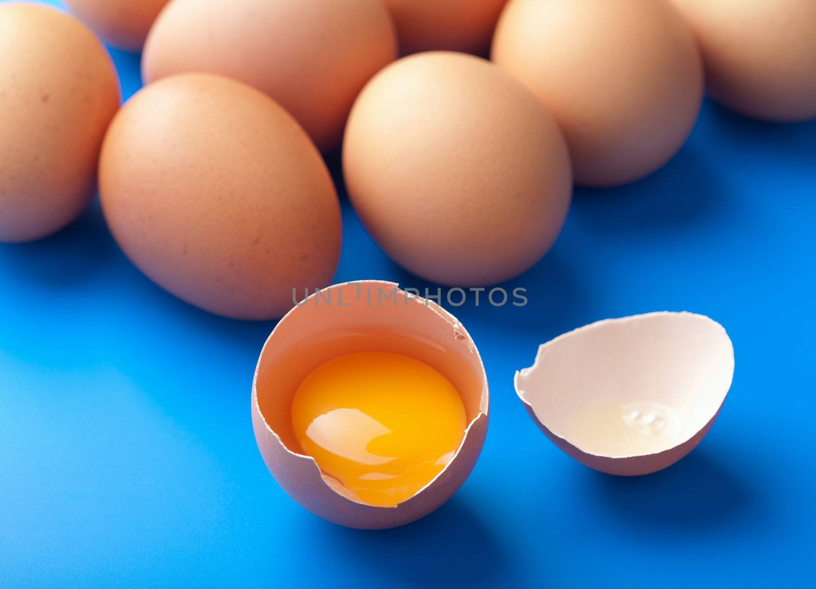 eggs over blue