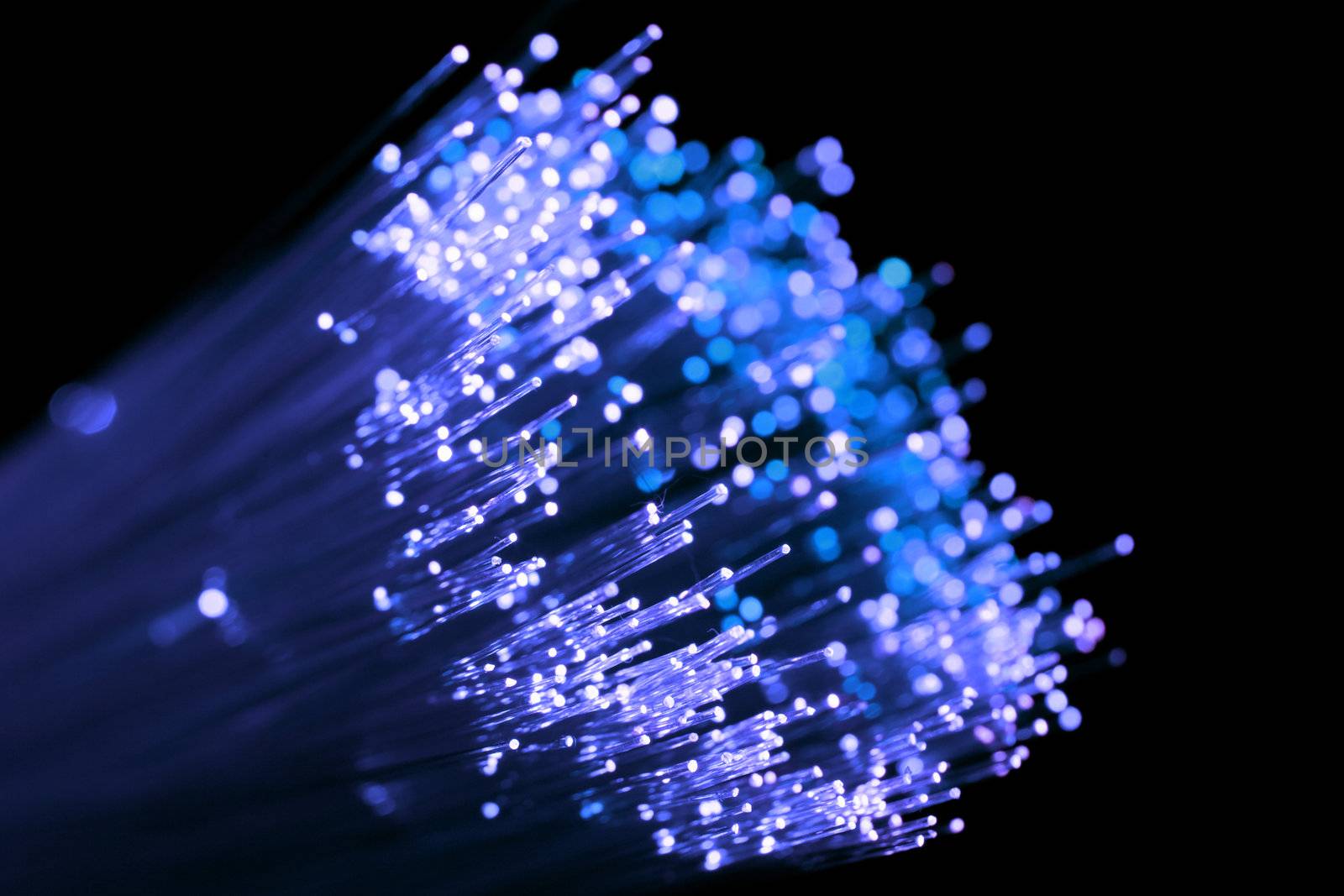 blue shining fiber optic 