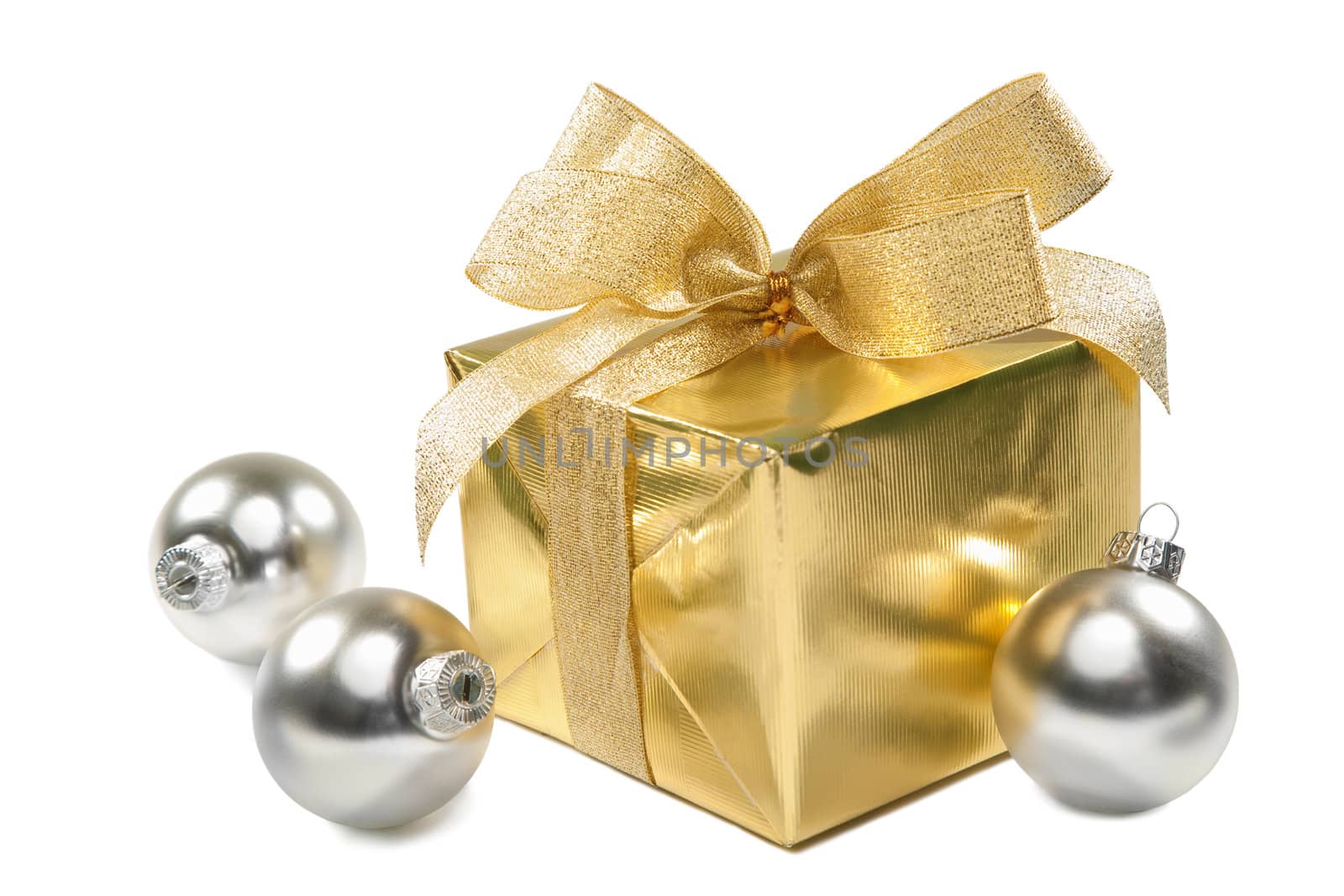 gift box and balls isolated 