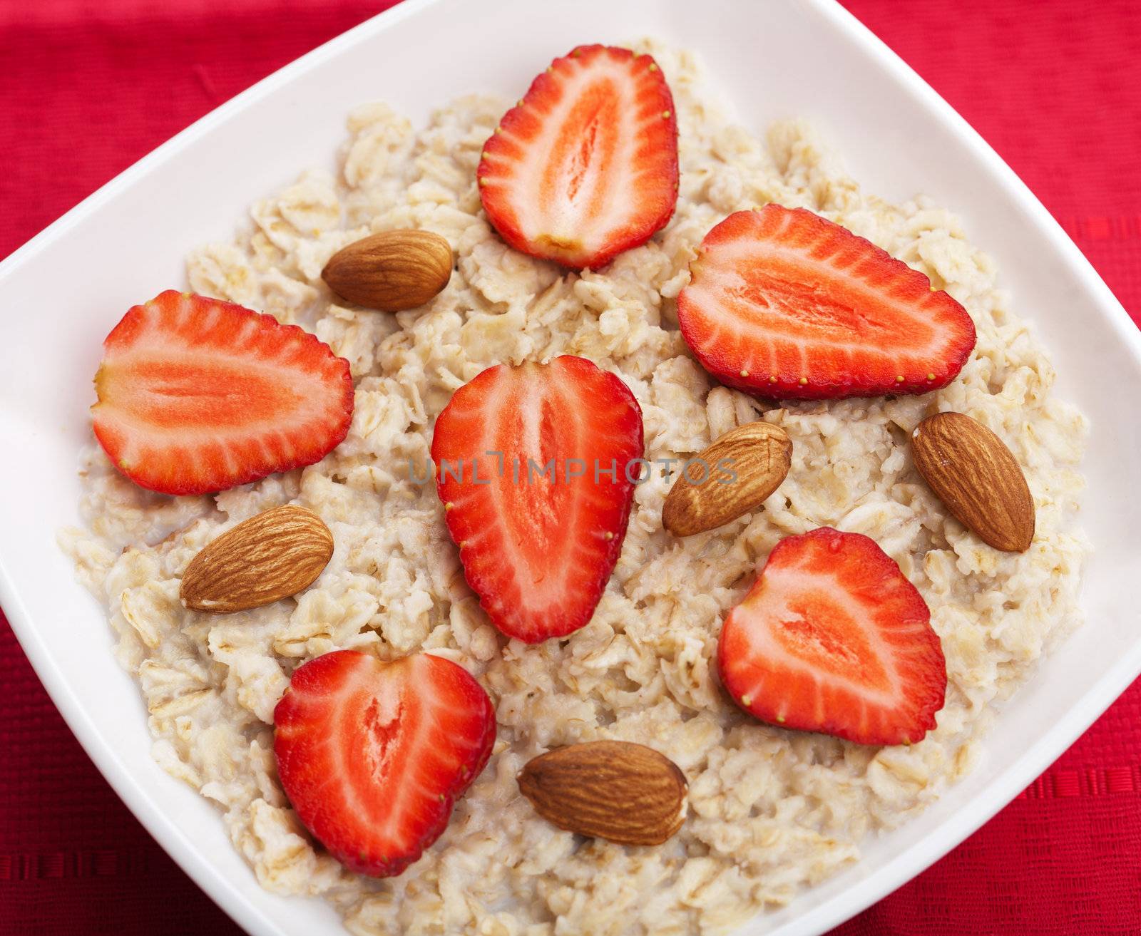 porridge with fresh strawberry 