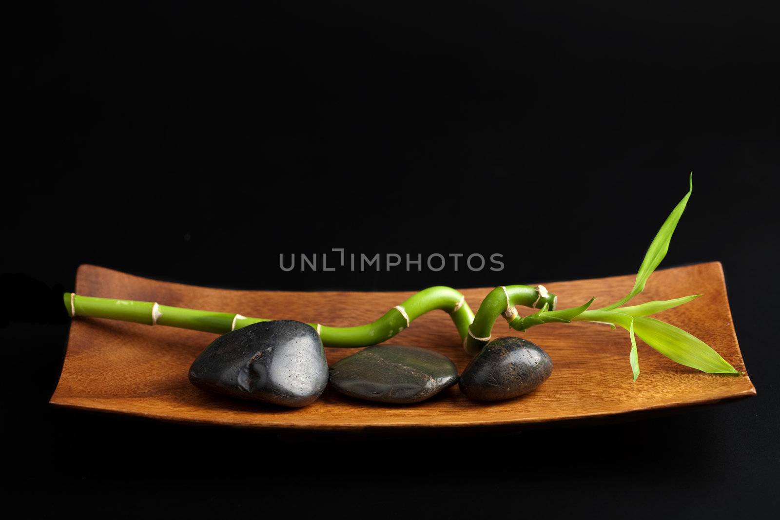 spa stones and bamboo 