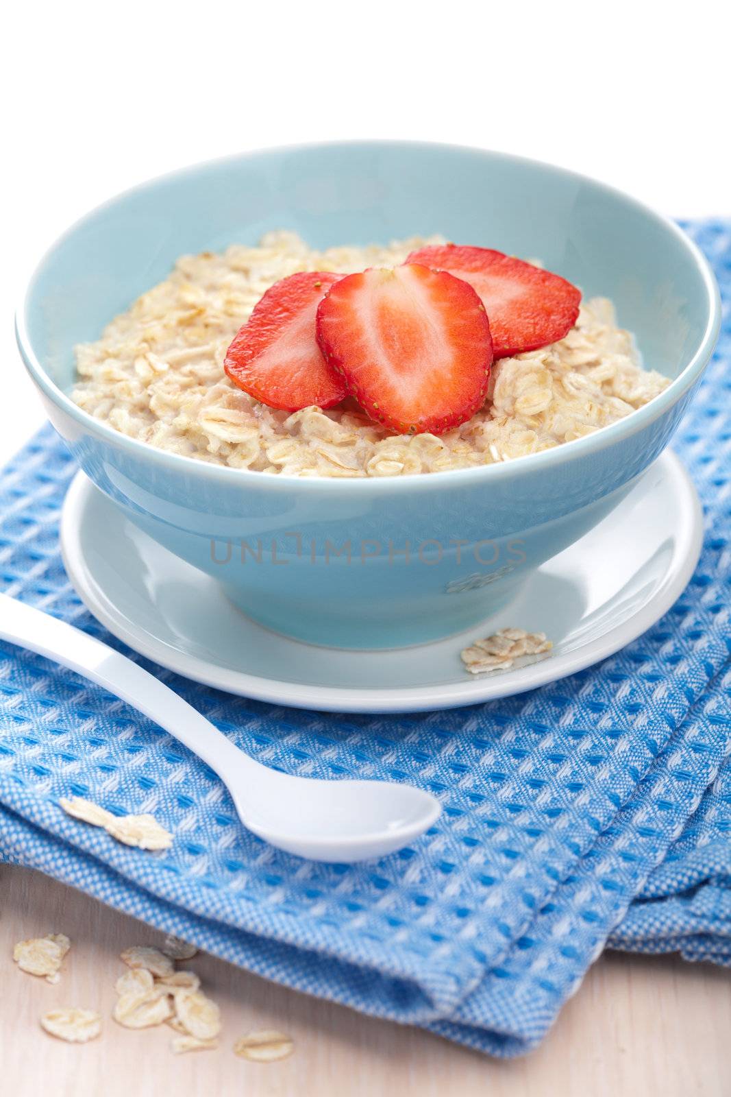 porridge with fresh strawberry 