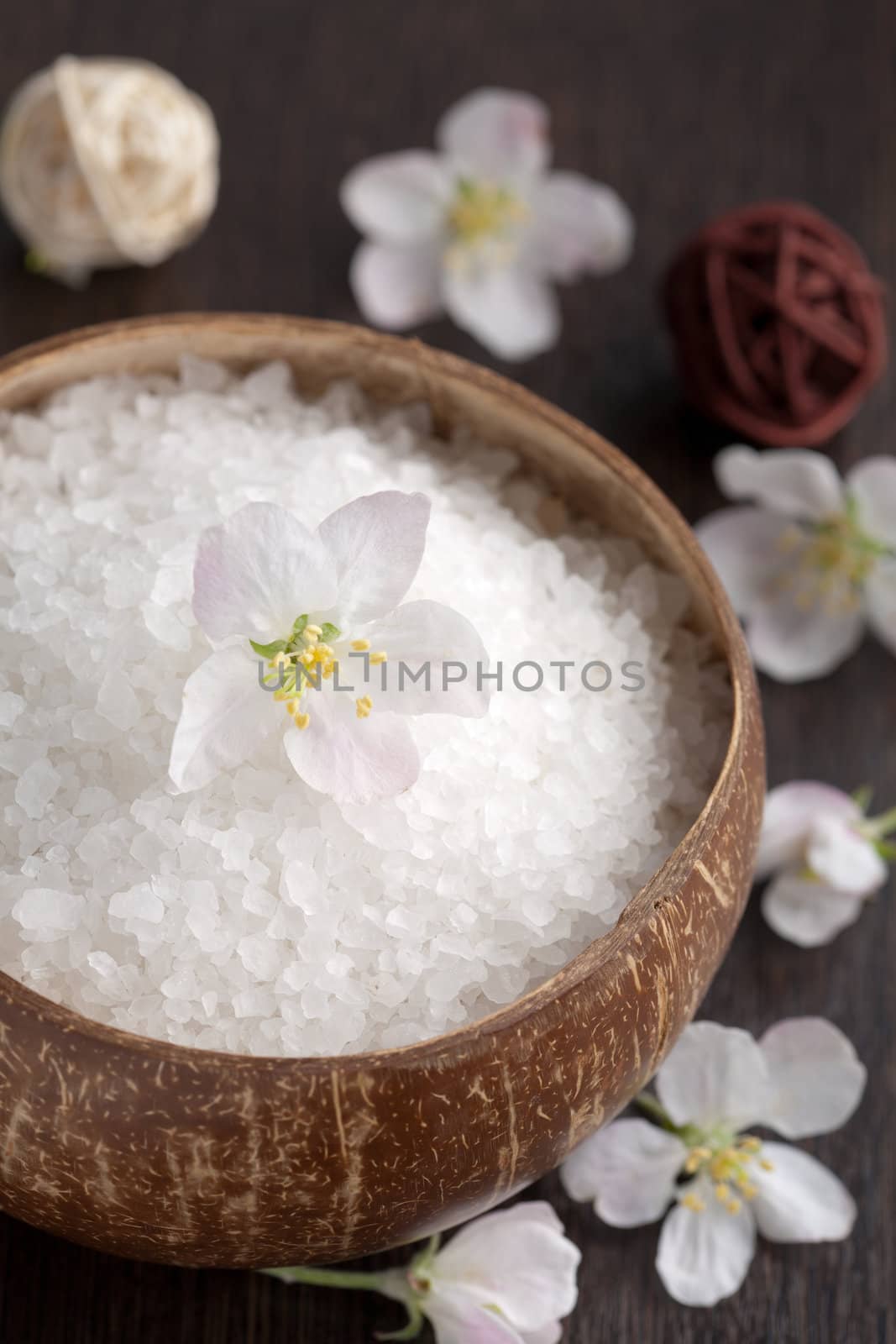 herbal salt and flowers