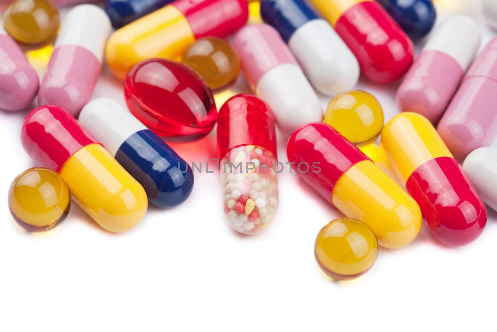 colorful pills isolated 