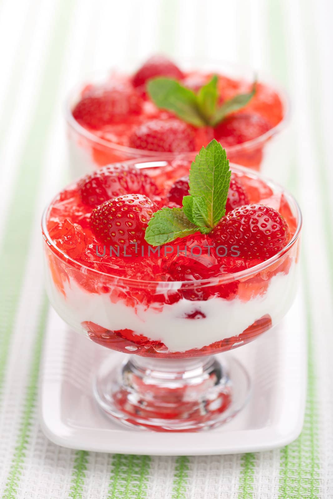 dessert with fresh strawberries