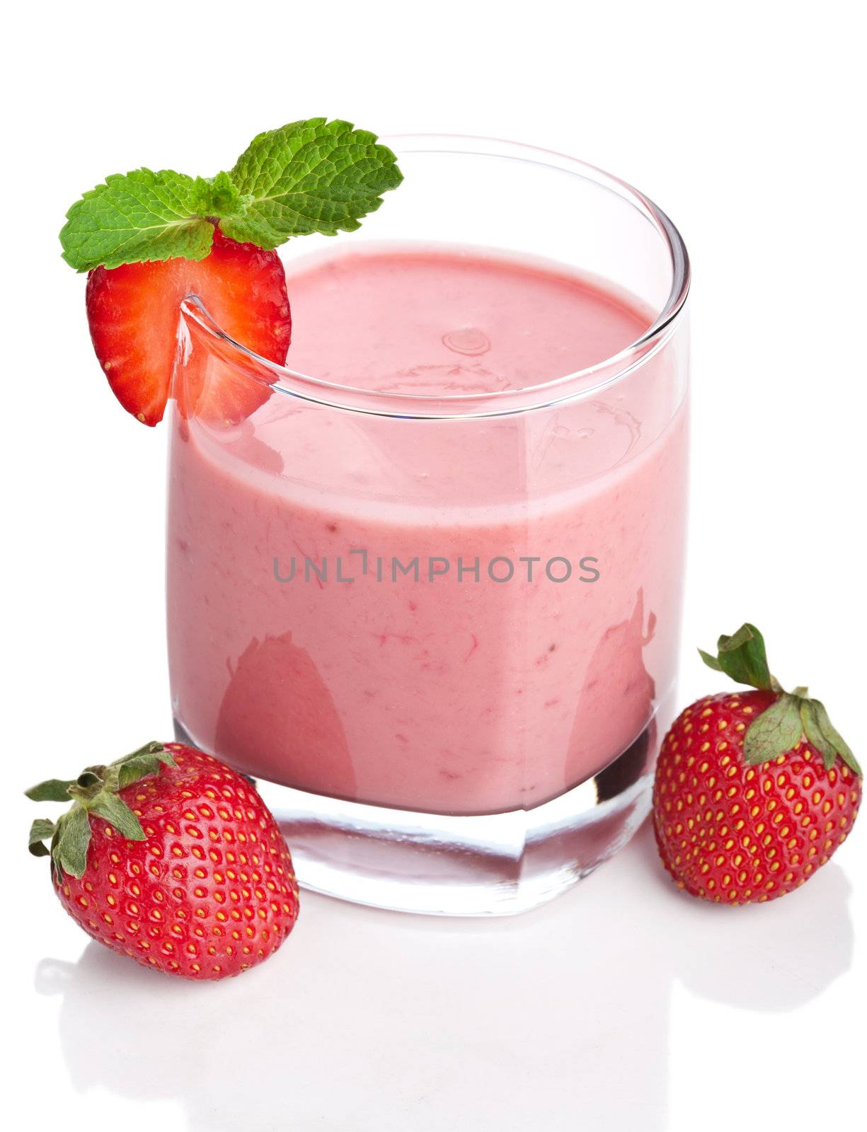 strawberry smoothie isolated