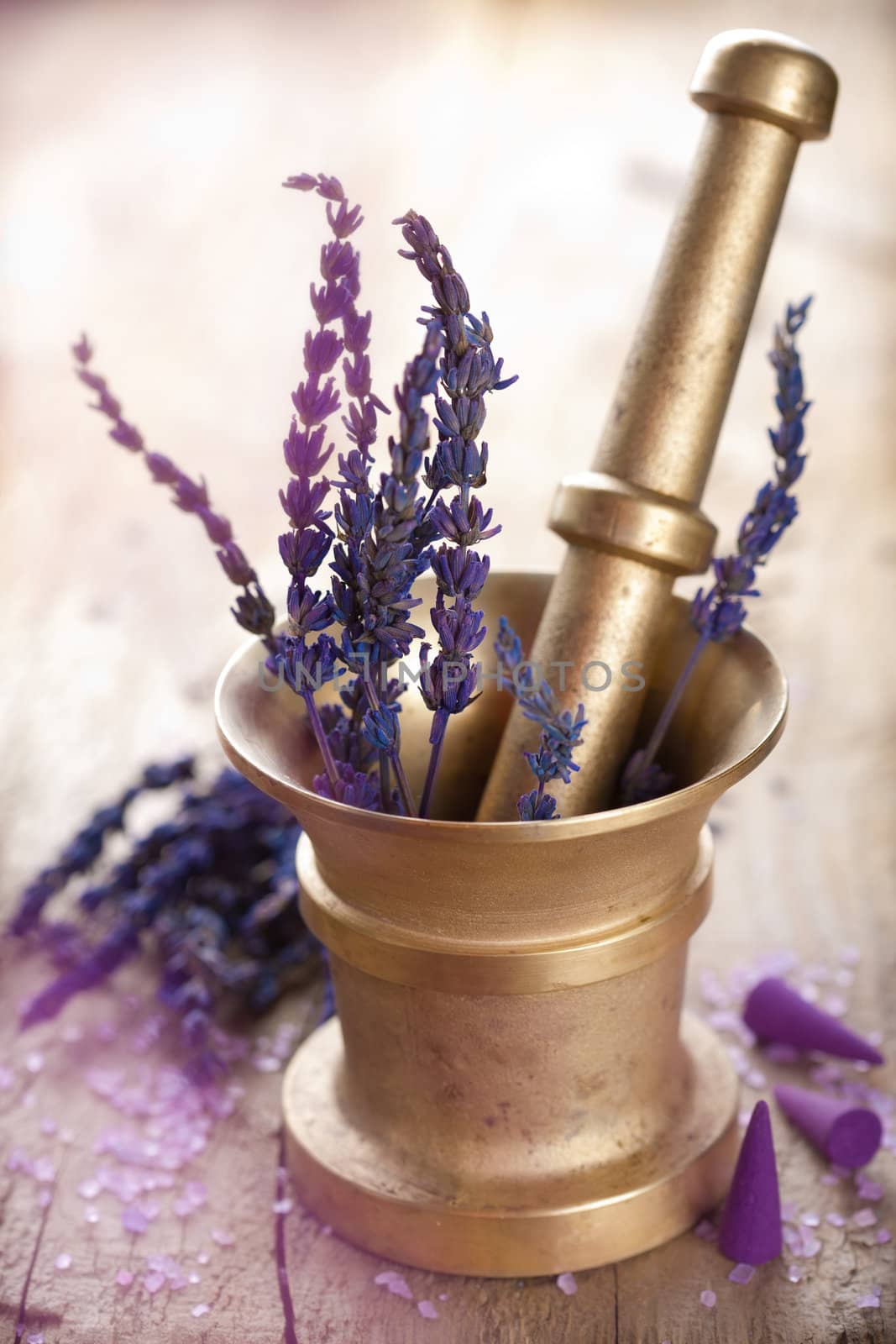 mortar with lavender