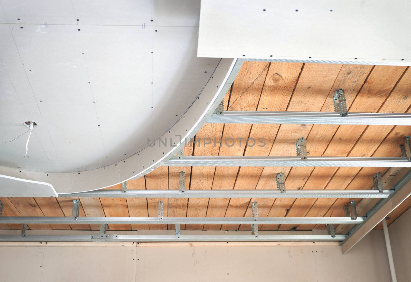  Suspended ceiling is made up of drywall
