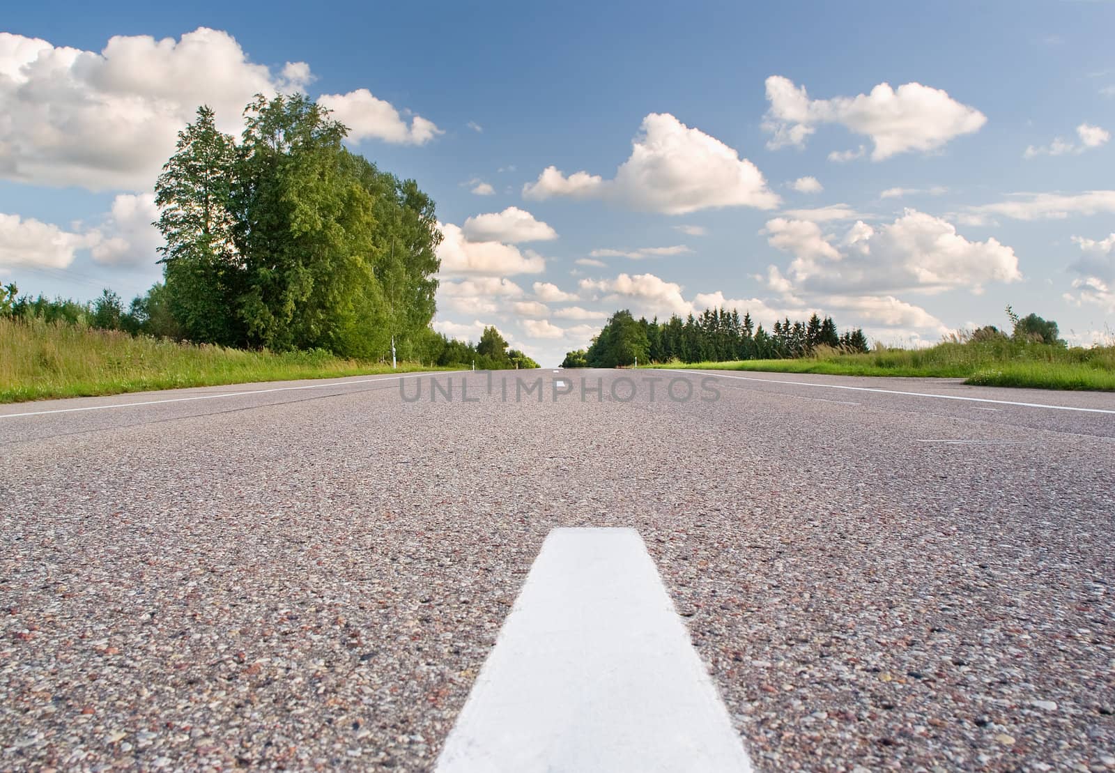 Rural road on sunny day