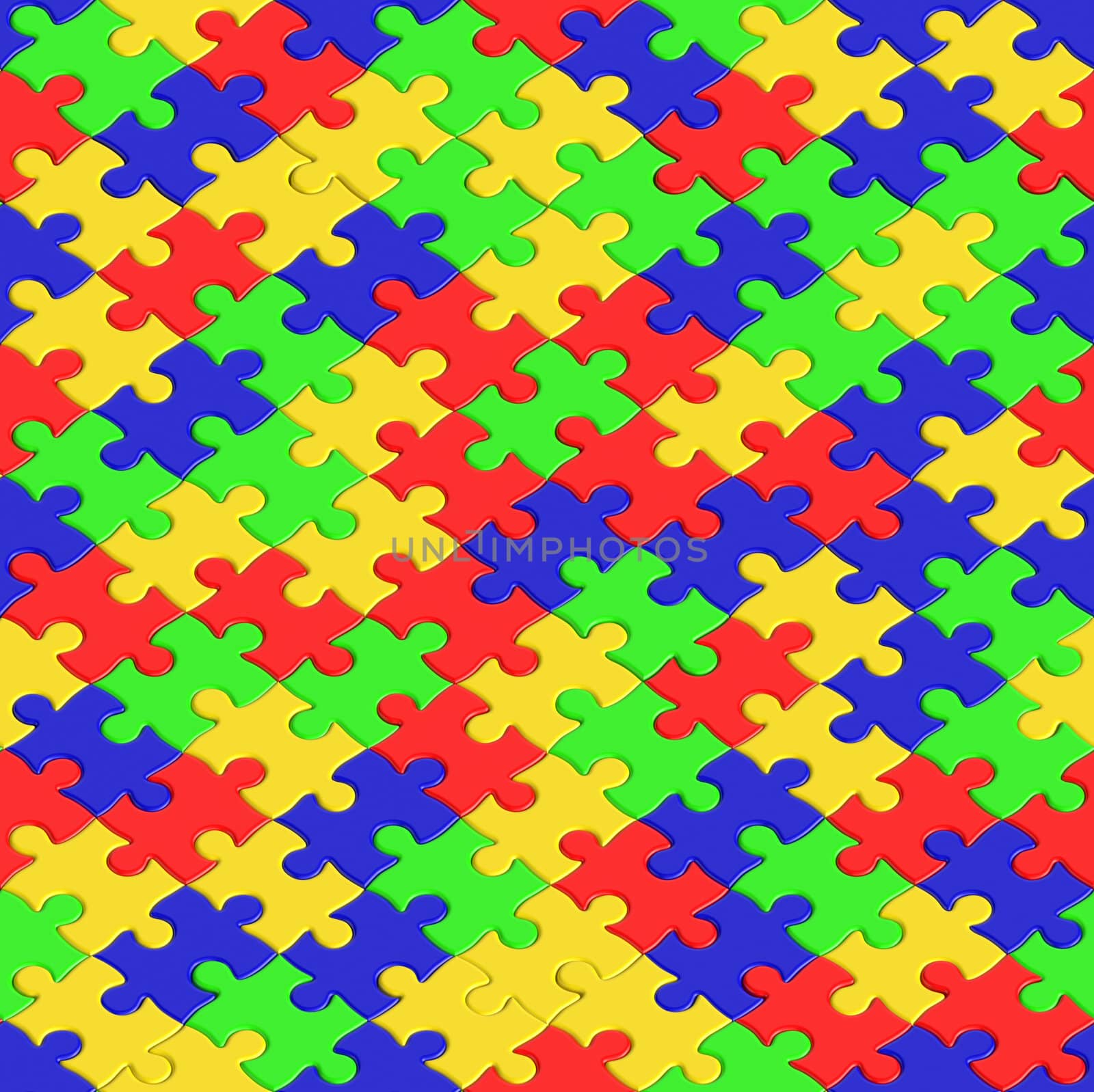 3D rendered plastic puzzle texture.