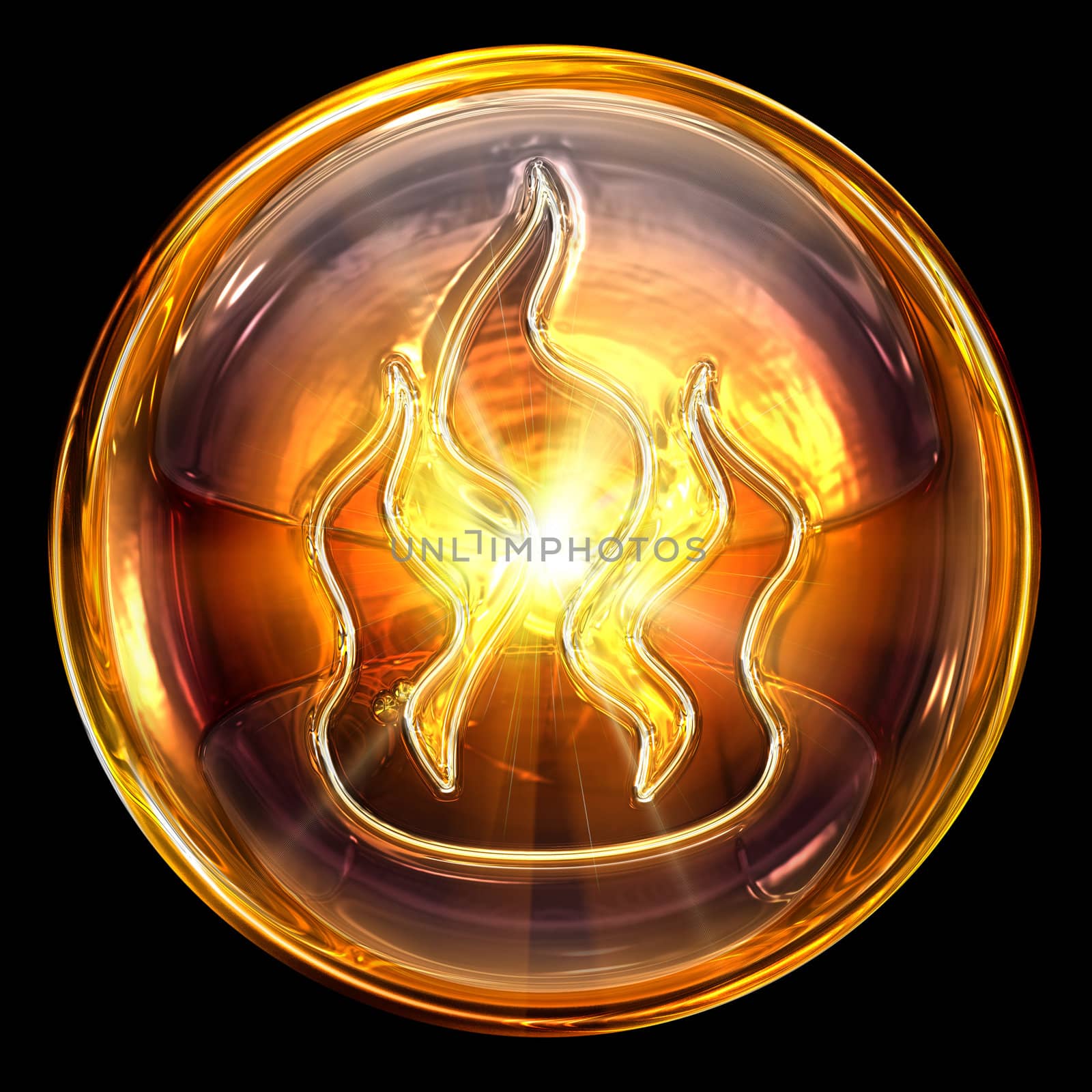 fire icon fire, isolated on black background by zeffss