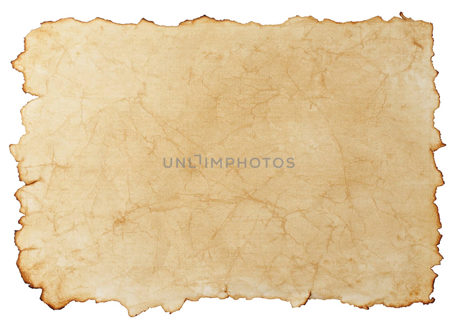 Old paper isolated on white background