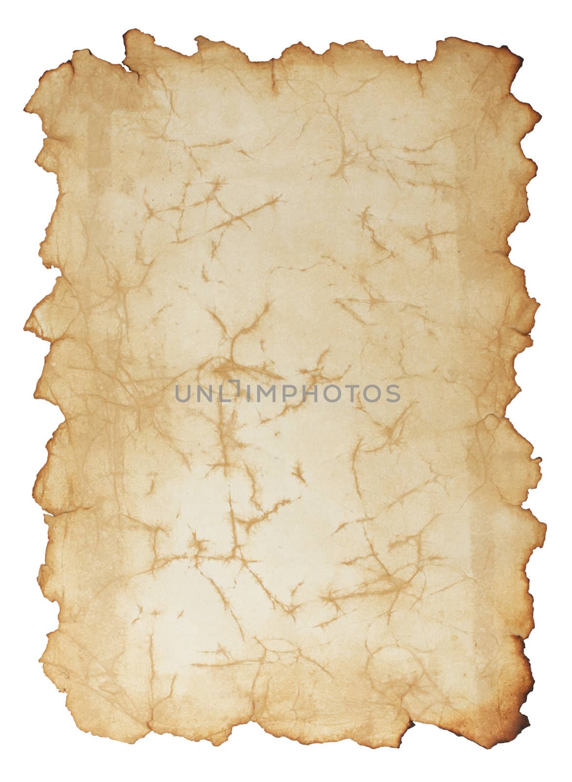 Old paper isolated on white background