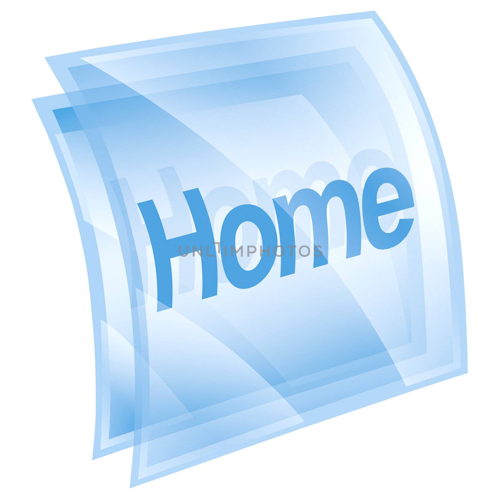 home icon ice square, isolated on white background