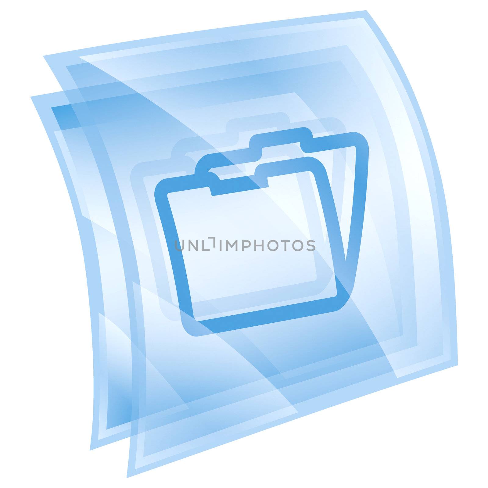 Folder icon blue, isolated on white background by zeffss