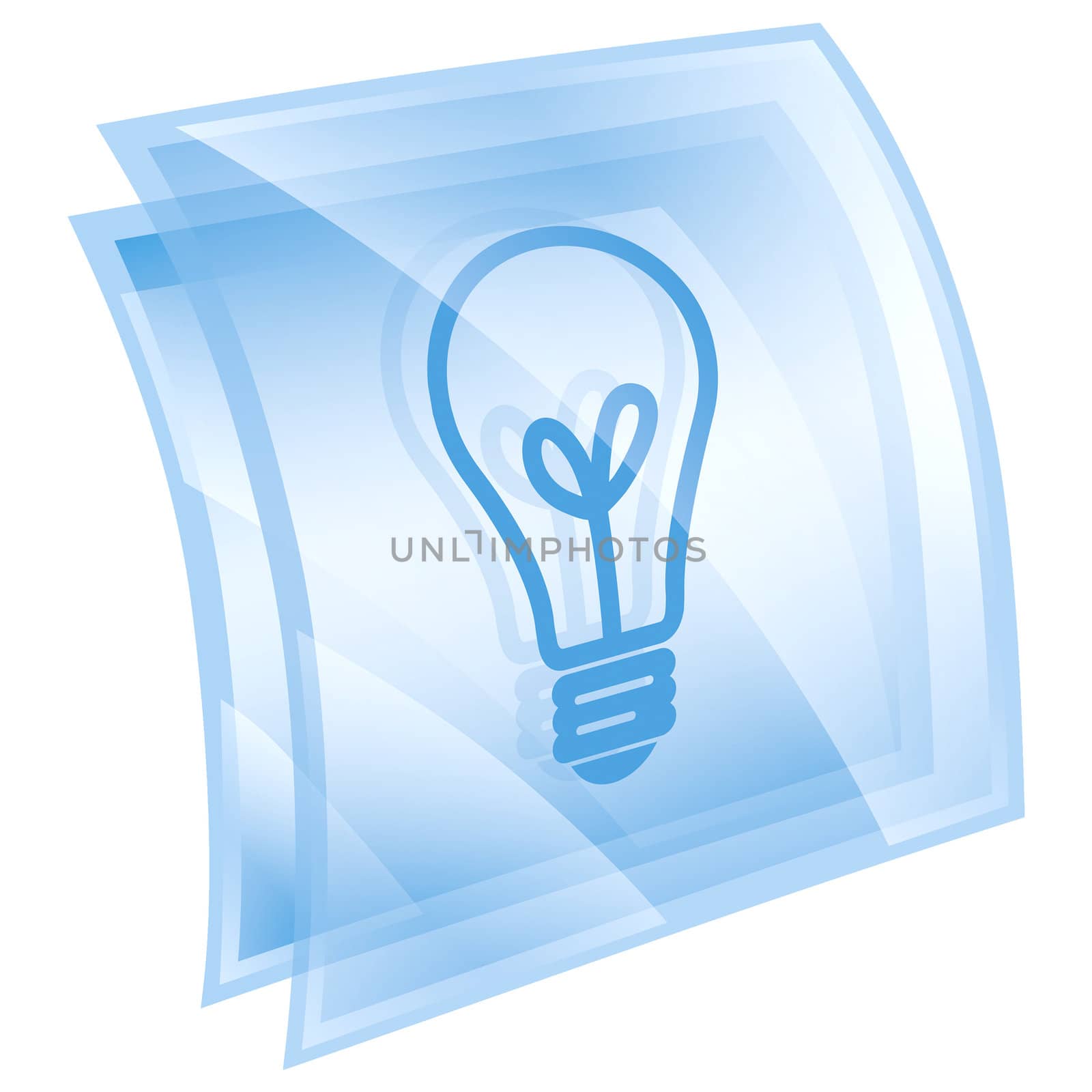 Light Bulb Icon blue, isolated on white background