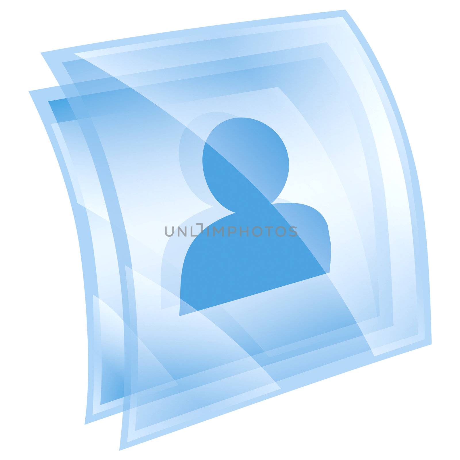 user icon blue, isolated on white background