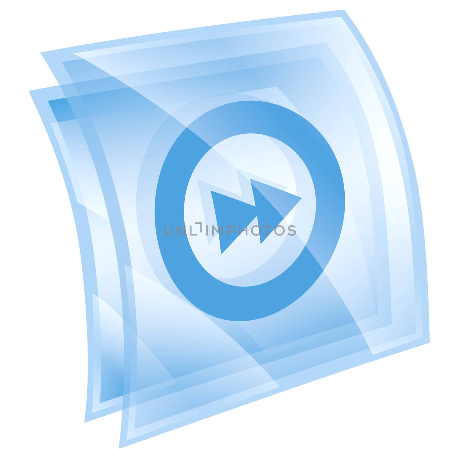 Rewind Forward icon blue, isolated on white background.