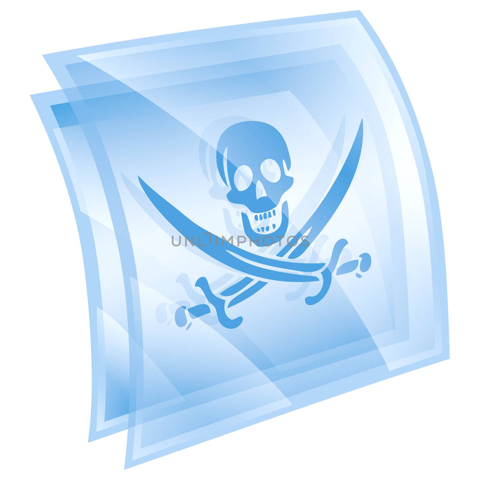 Pirate icon blue, isolated on white background. by zeffss