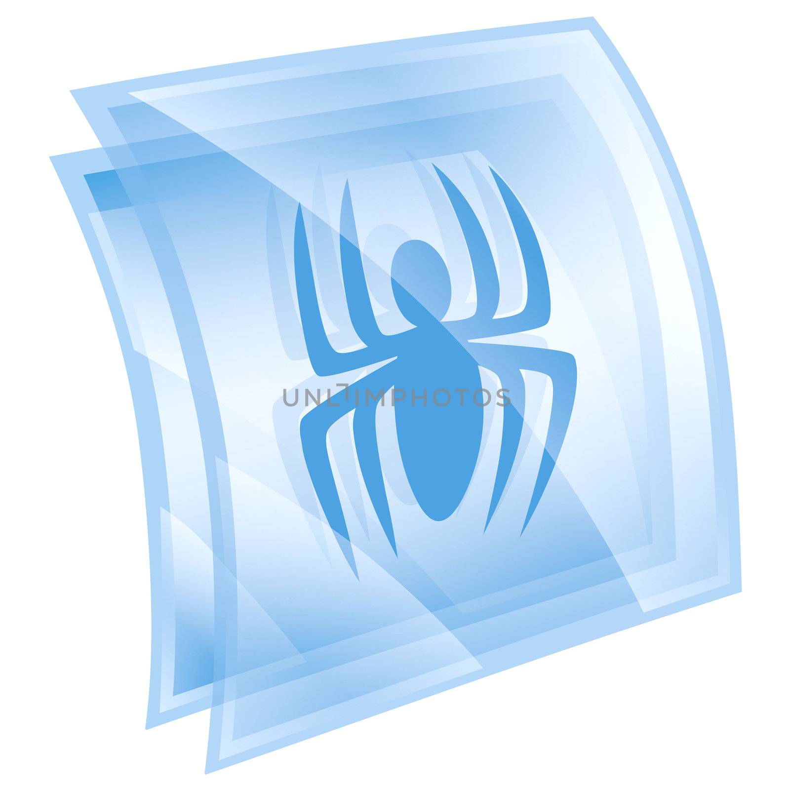 Virus icon blue, isolated on white background
