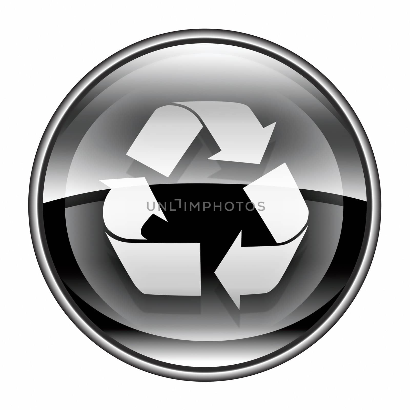 Recycling symbol icon black, isolated on white background. by zeffss