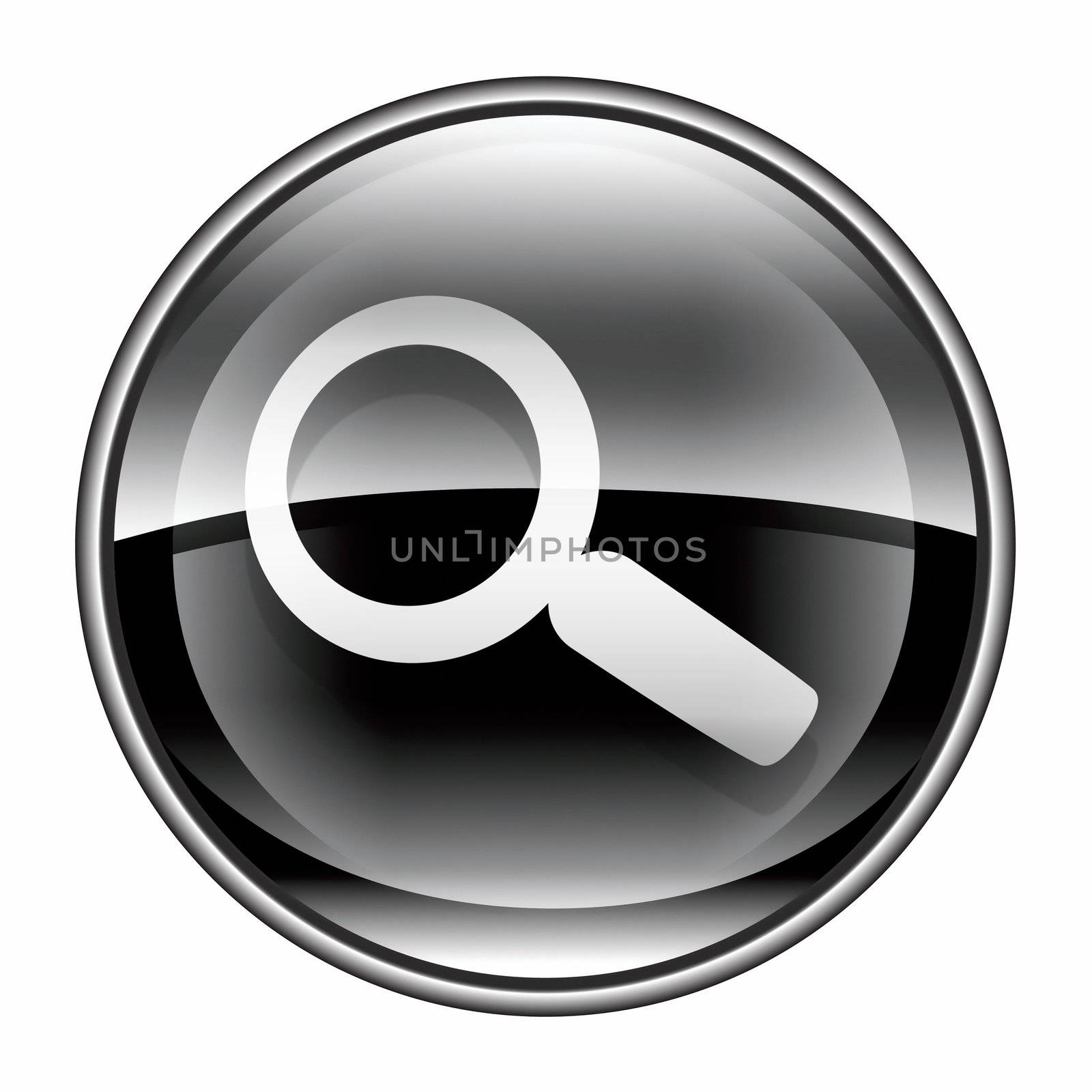 magnifier icon black, isolated on white background. by zeffss