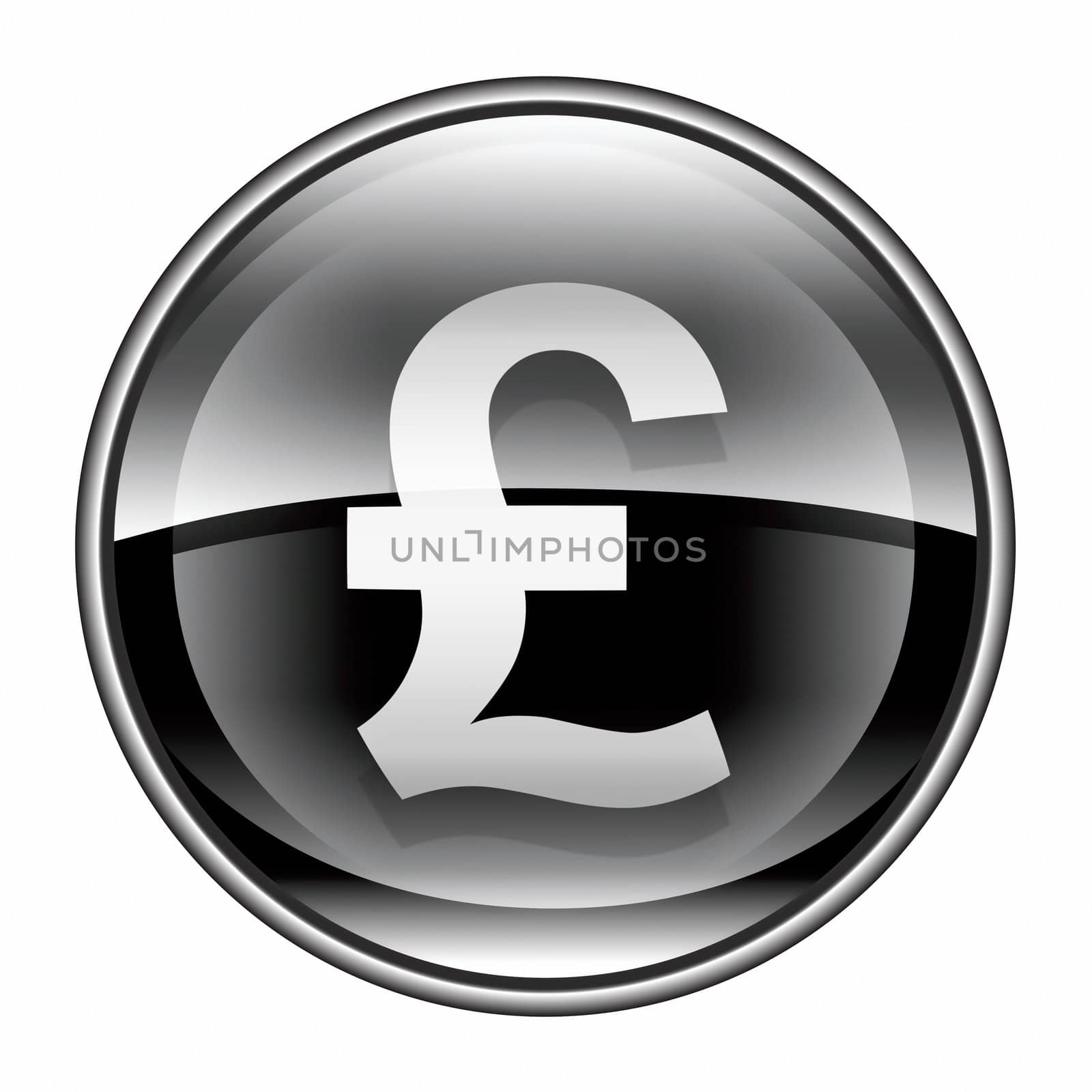 Pound icon black, isolated on white background