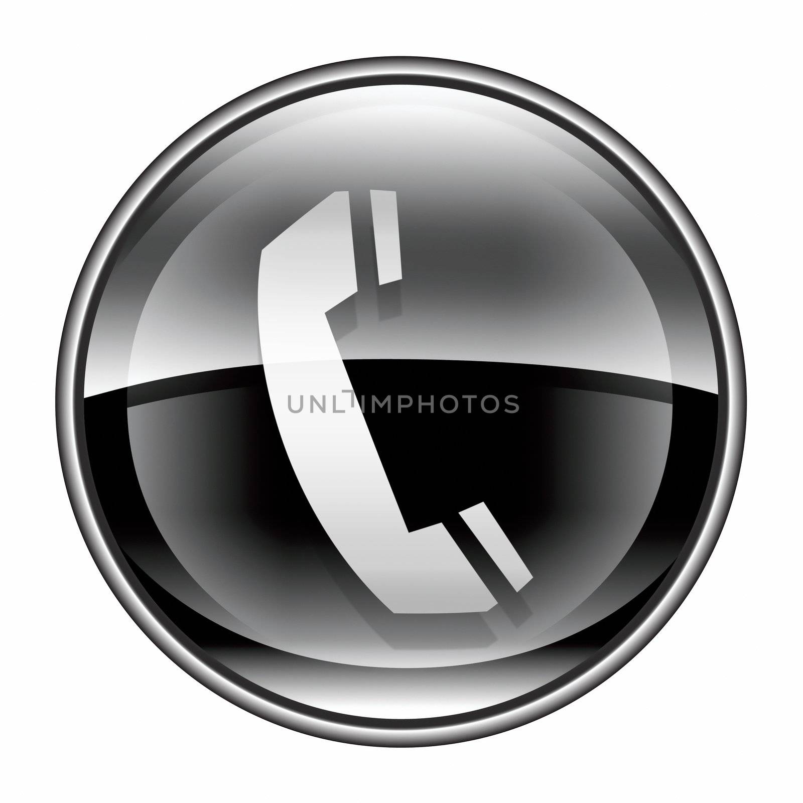 phone icon black, isolated on white background.