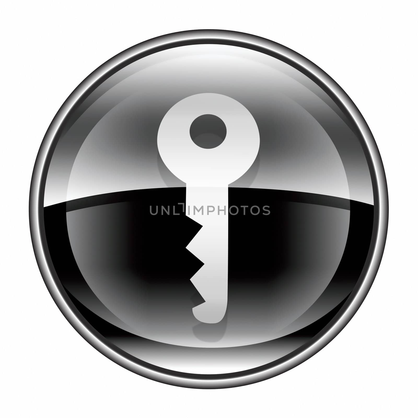 Key icon black, isolated on white background by zeffss