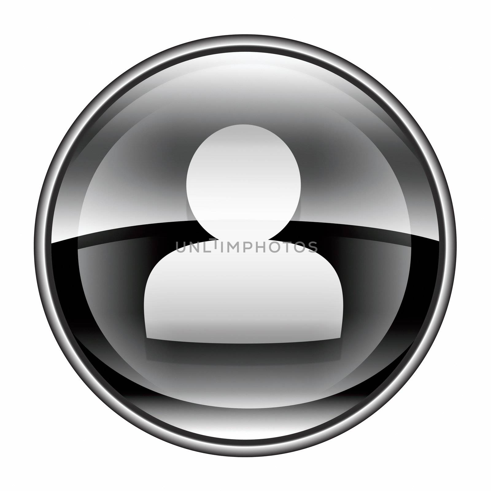 User icon black, isolated on white background