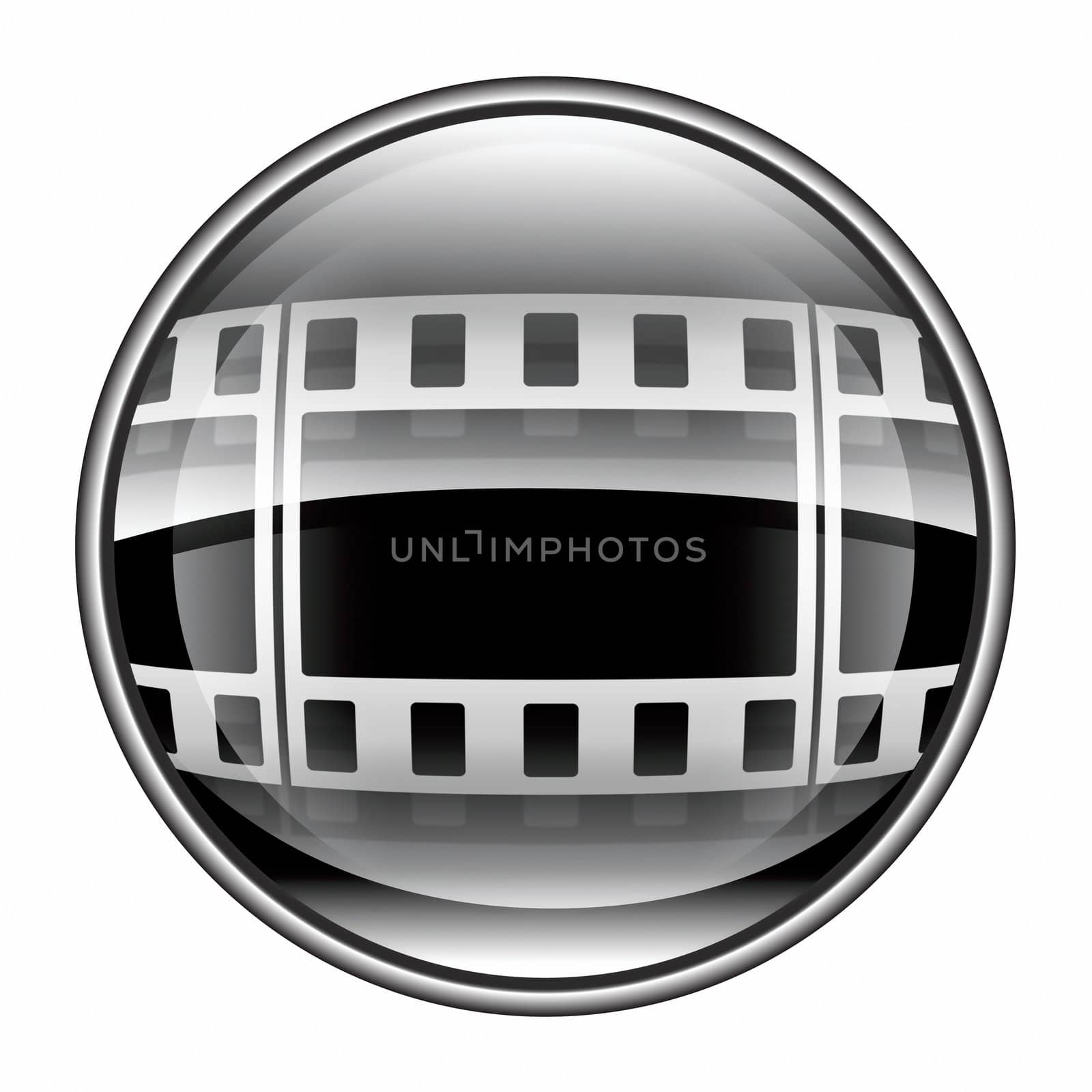 Film icon black, isolated on white background. by zeffss