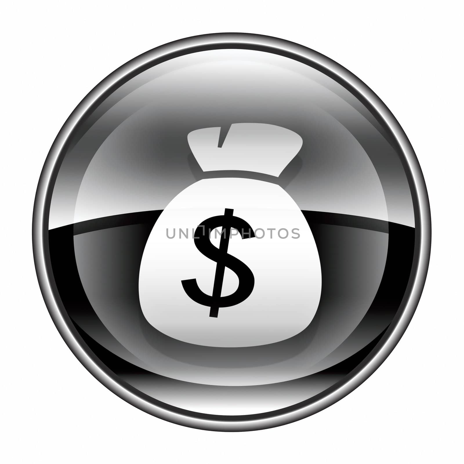 dollar icon black, isolated on white background by zeffss