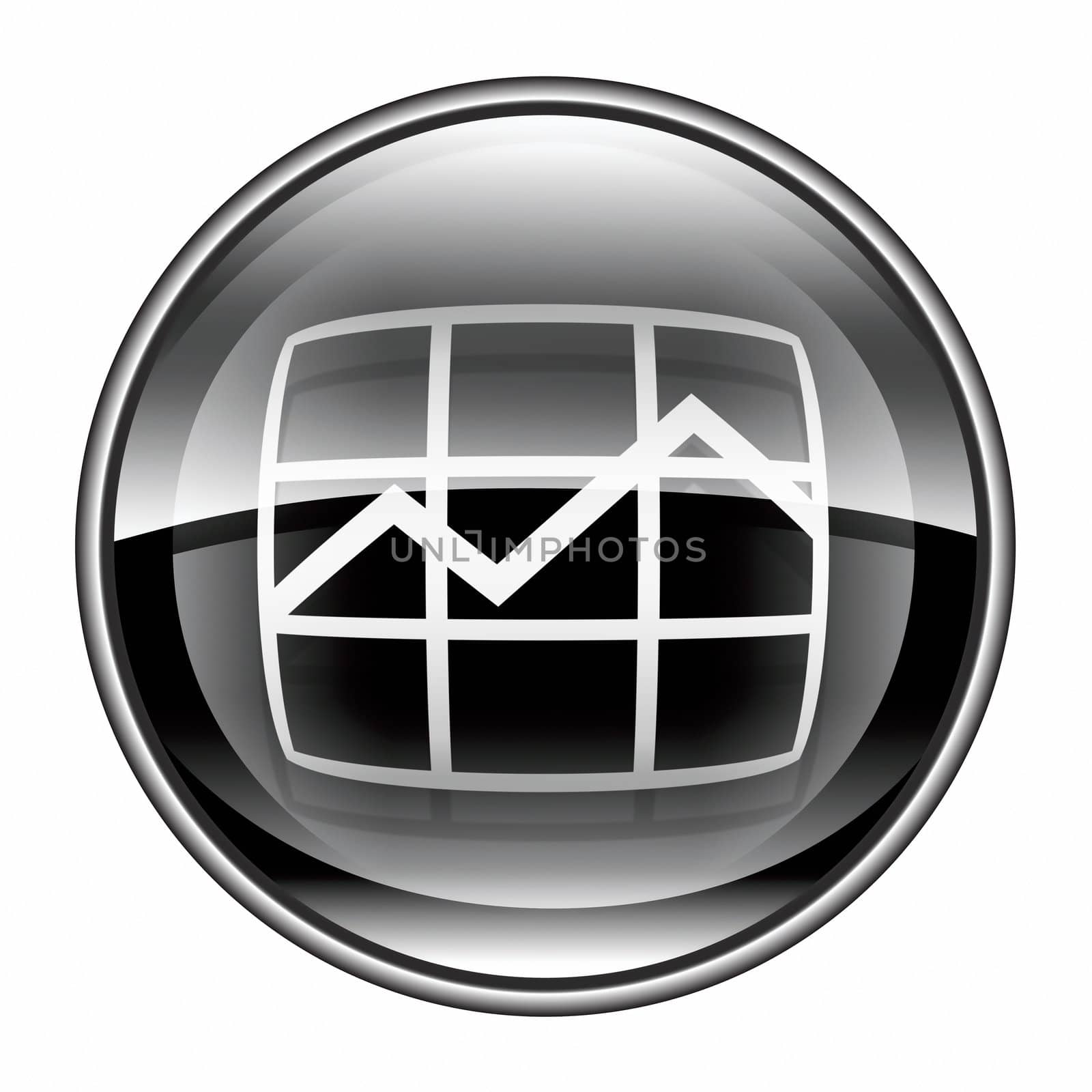 graph icon black, isolated on white background.