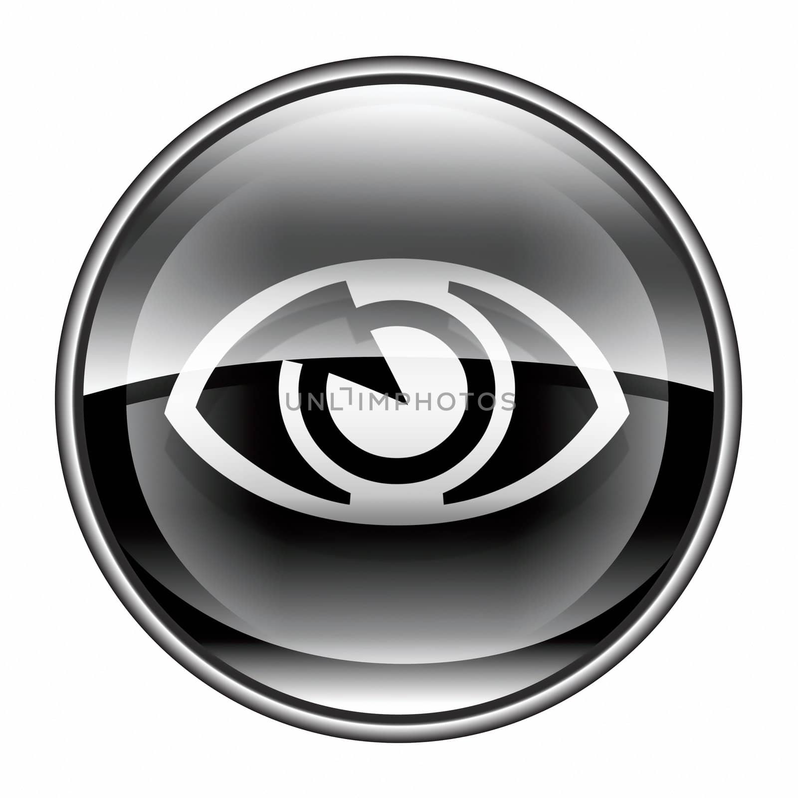 eye icon black, isolated on white background.