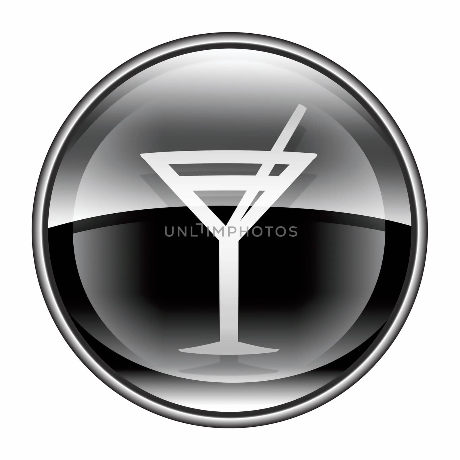 wine-glass icon black, isolated on white background. by zeffss