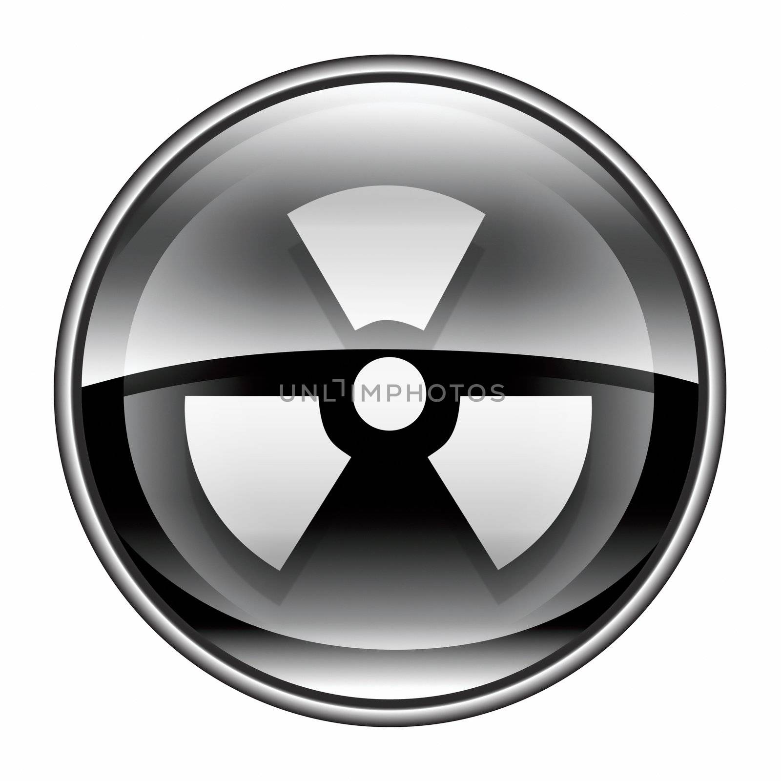 Radioactive icon black, isolated on white background. by zeffss