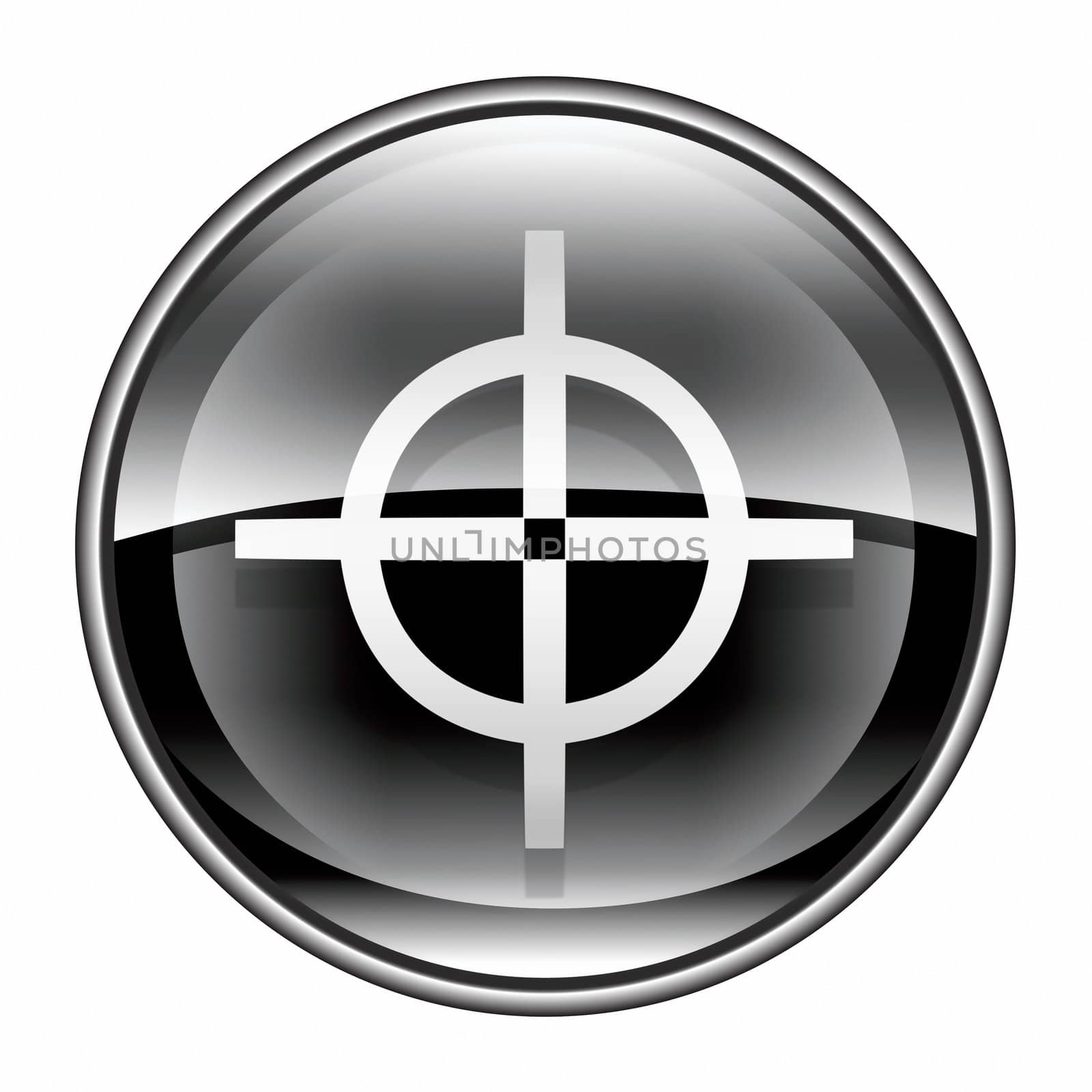 target icon black, isolated on white background.