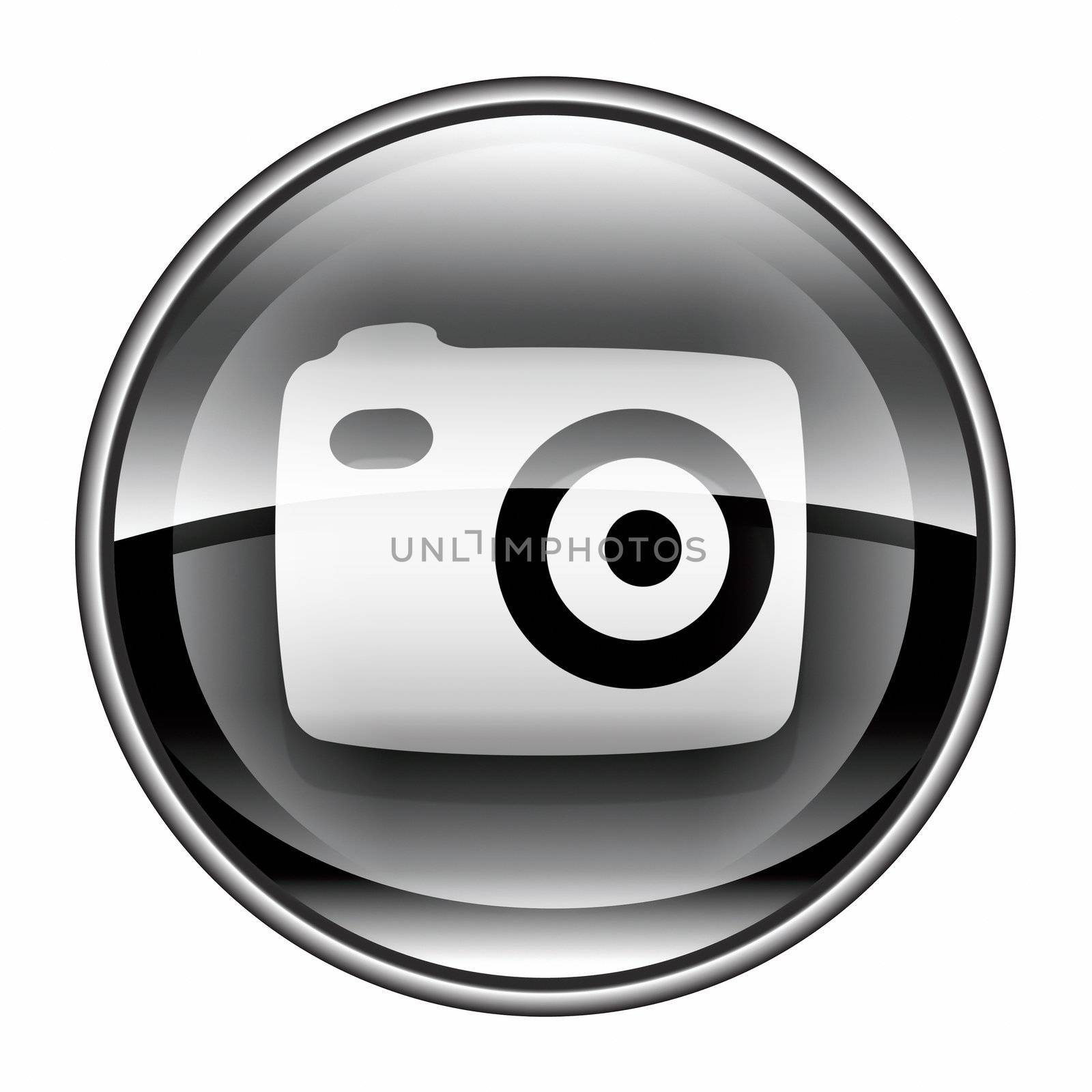 Camera icon black, isolated on white background