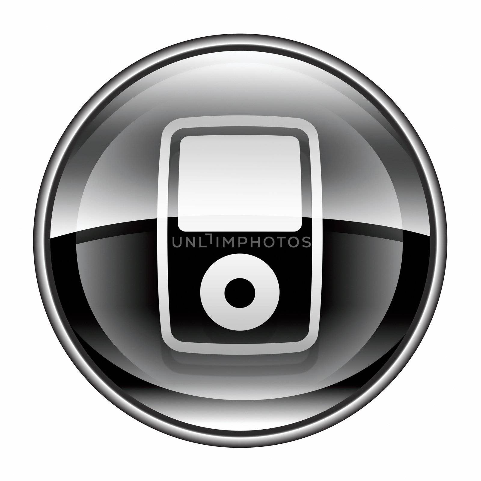 mp3 player black, isolated on white background