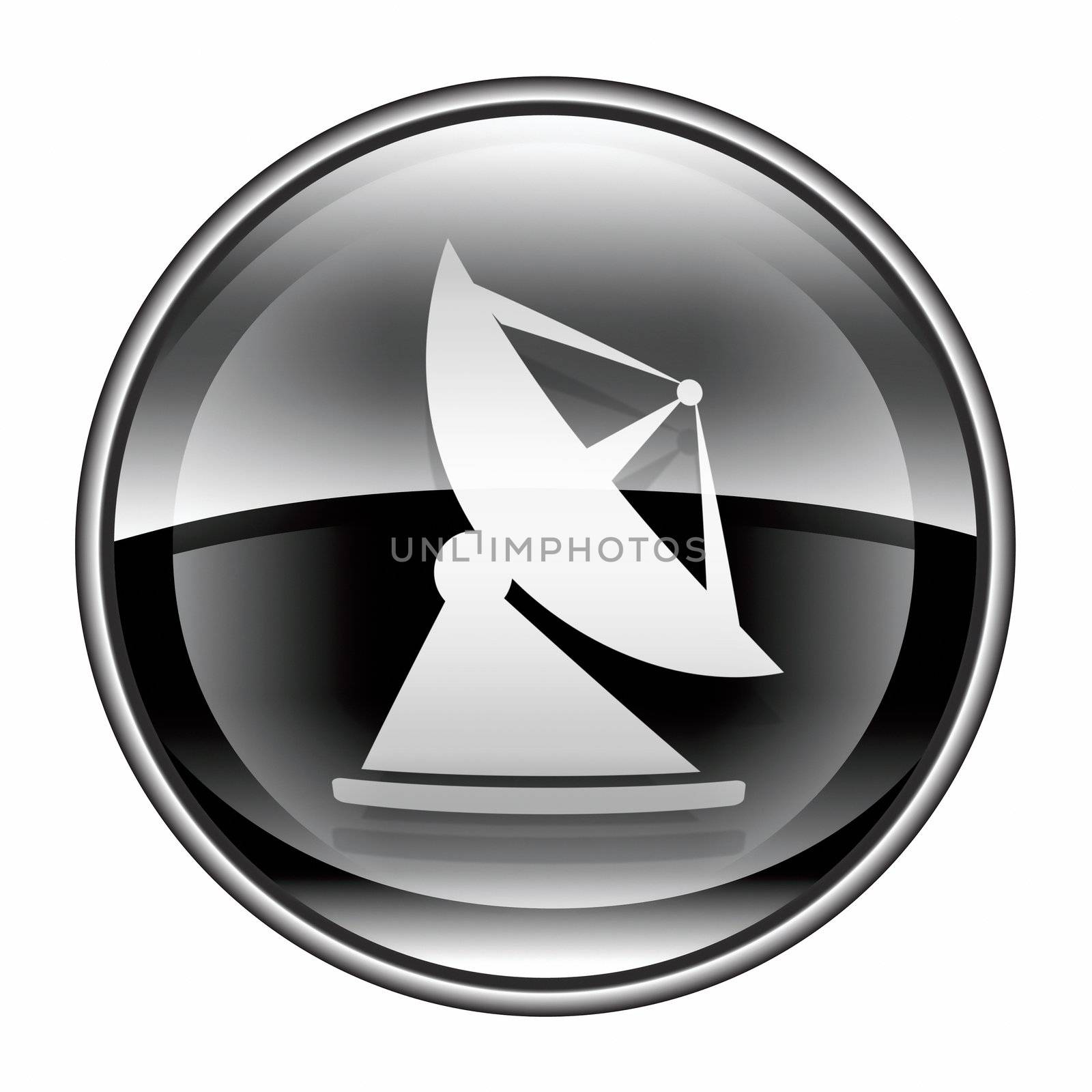 Antenna icon black, isolated on white background