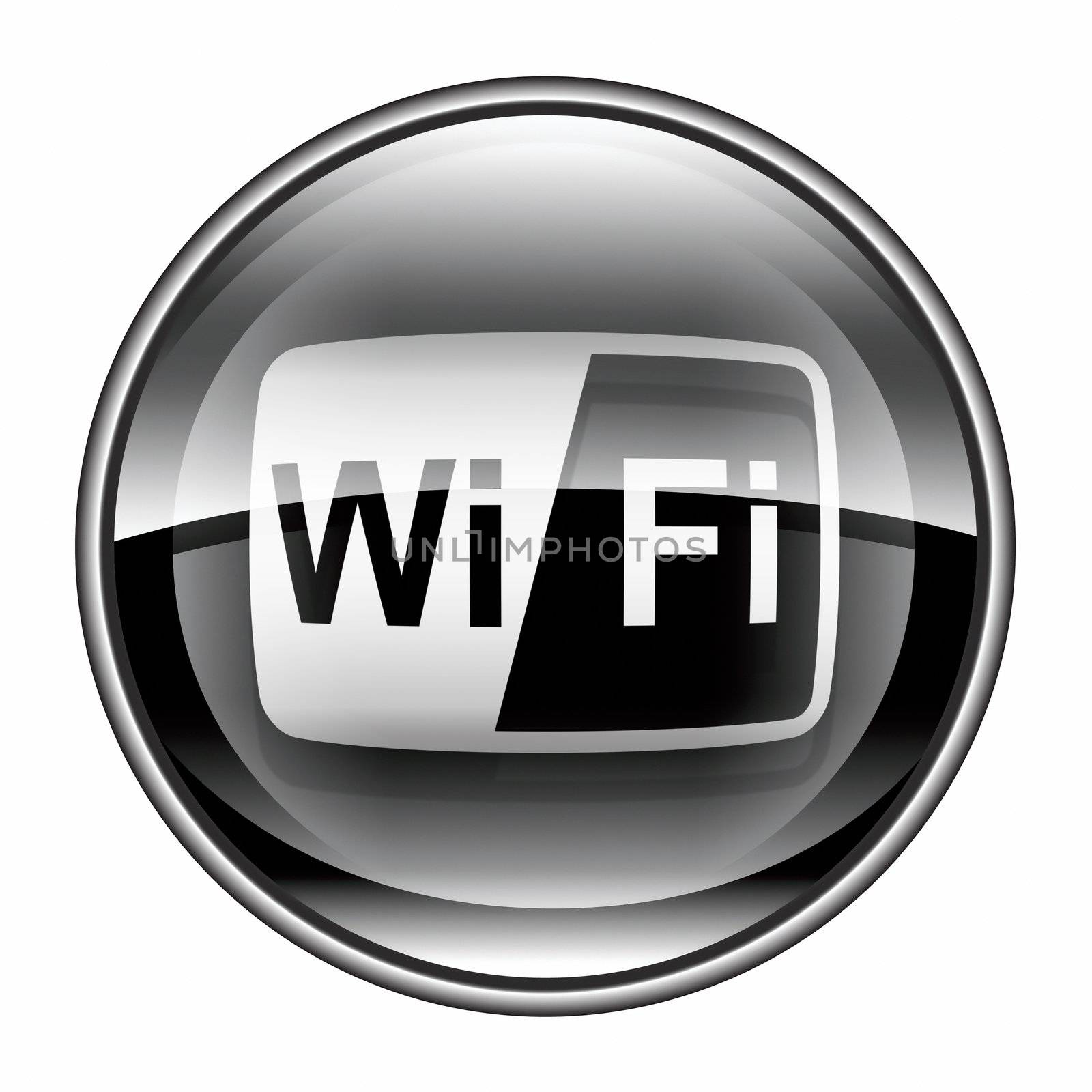 WI-FI tower icon black, isolated on white background