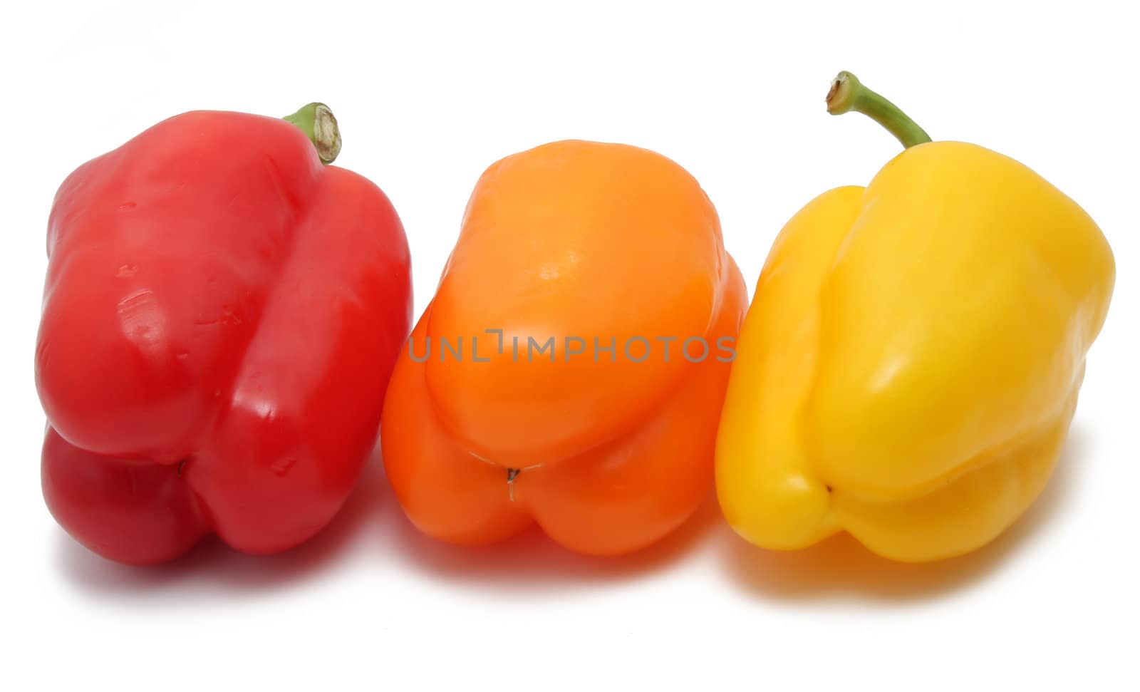 Bell peppers isolated on the white background