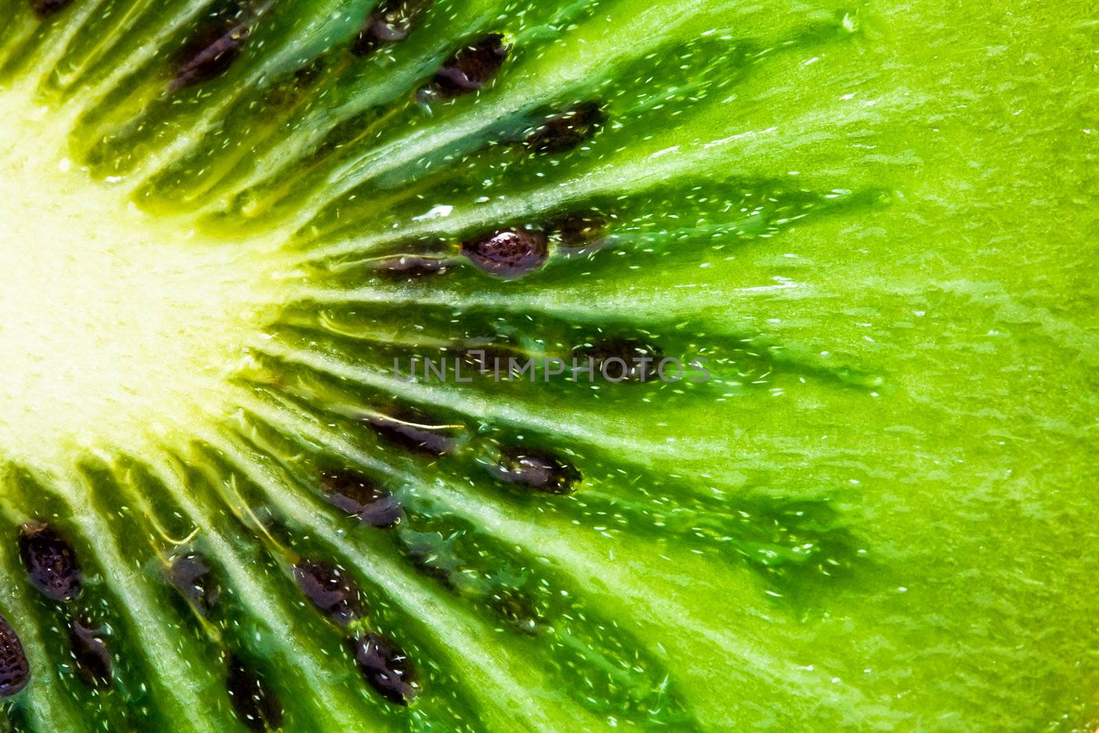 Macro photo of a fresh kiwi