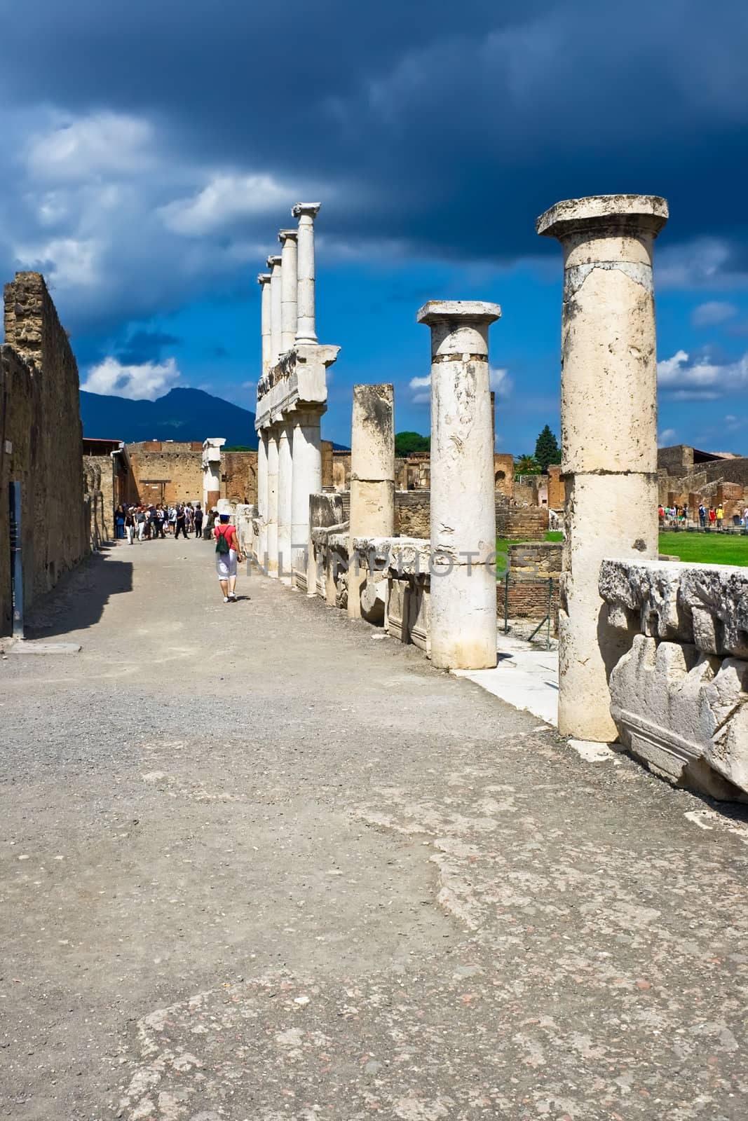 Ancient ruins after the eruption of Vesuvius in Pompeii, Italy