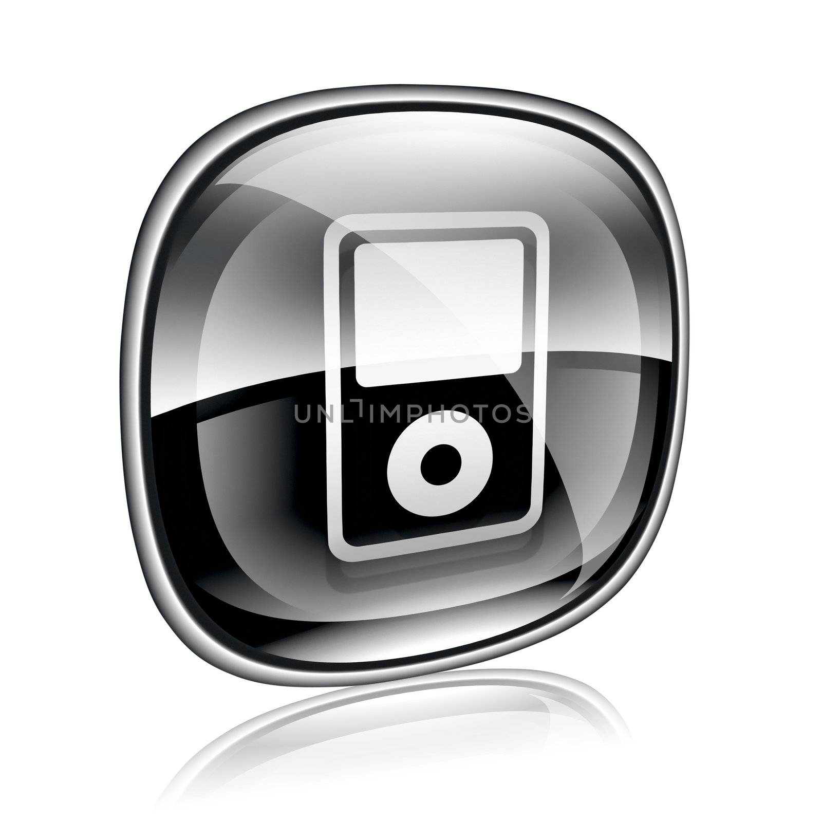 mp3 player black glass, isolated on white background by zeffss