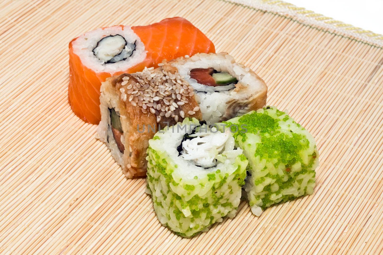 Traditional Japanese food Sushi, close-up