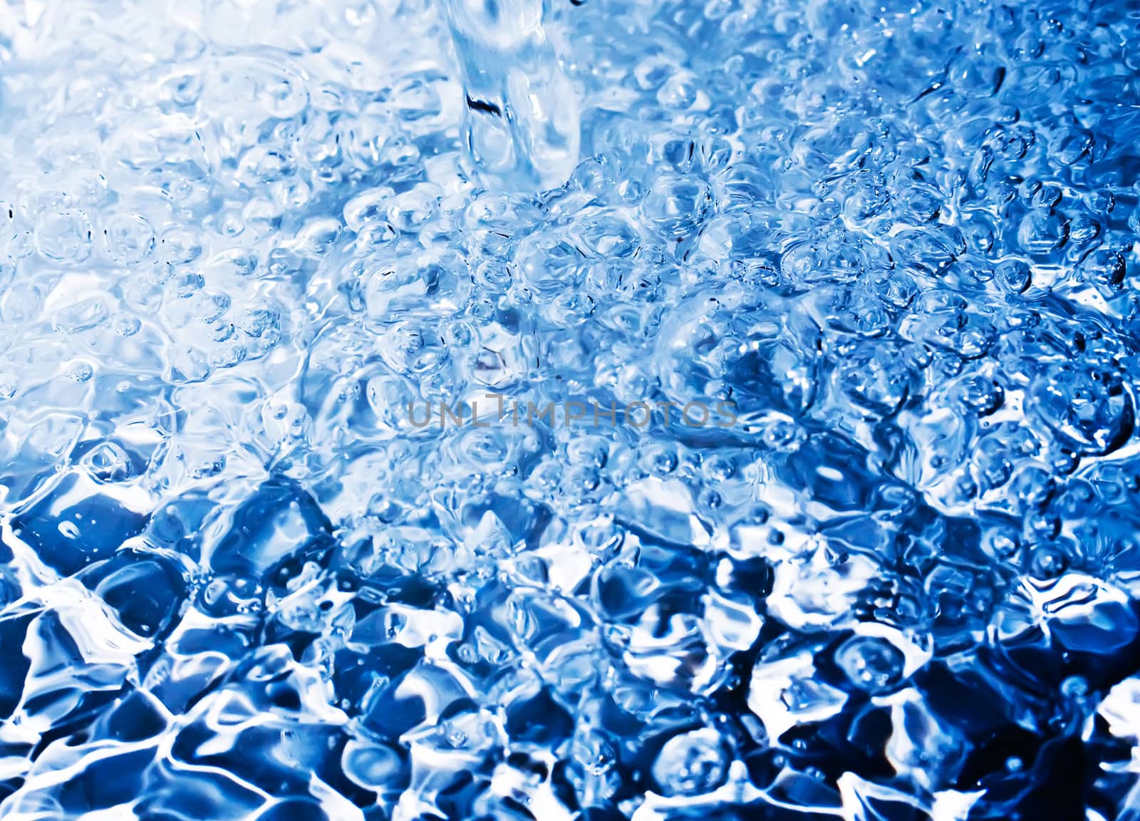 Clear water drops and bubbles