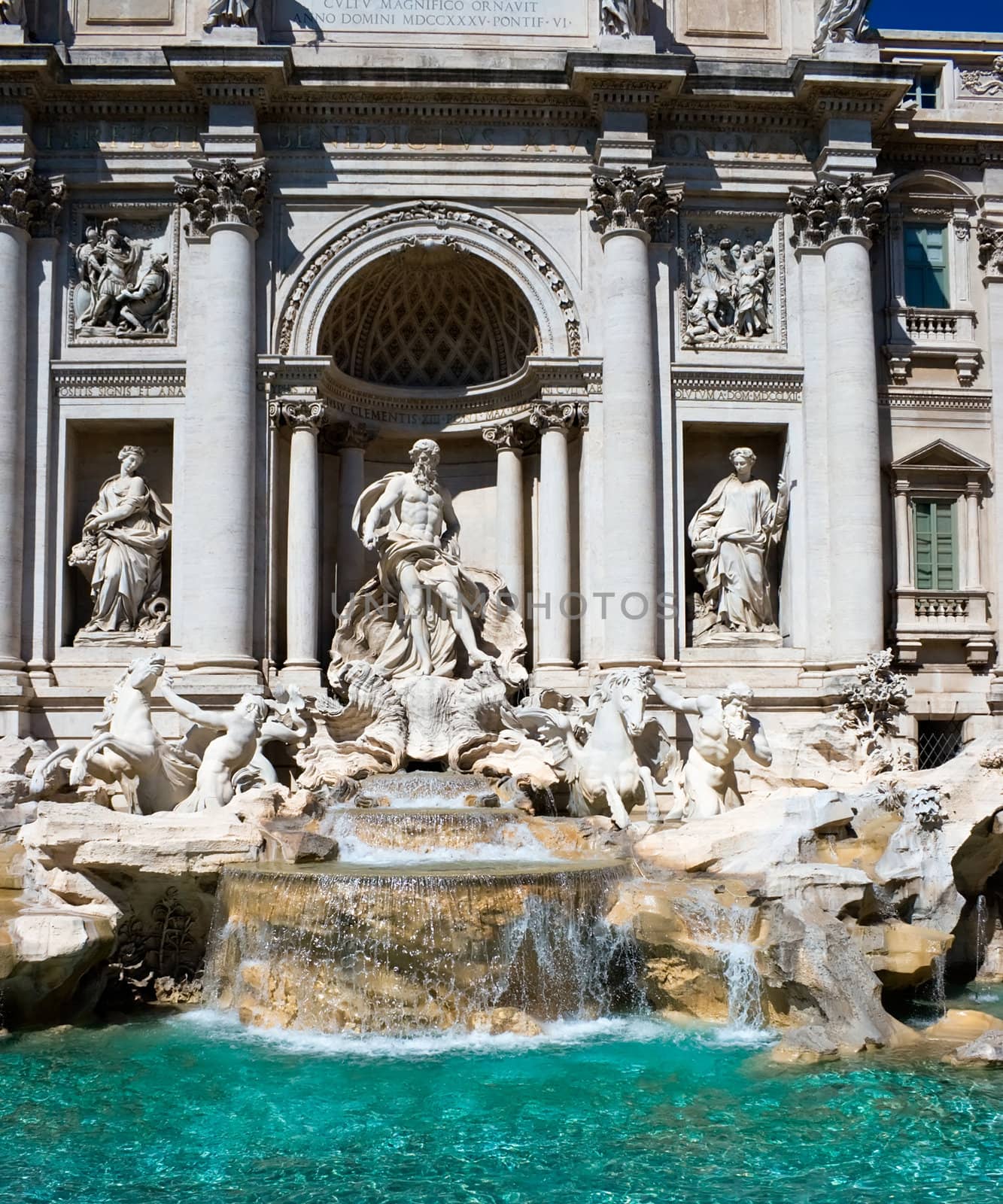 Famous sightseeing Trevi fountain in Rome, Italy