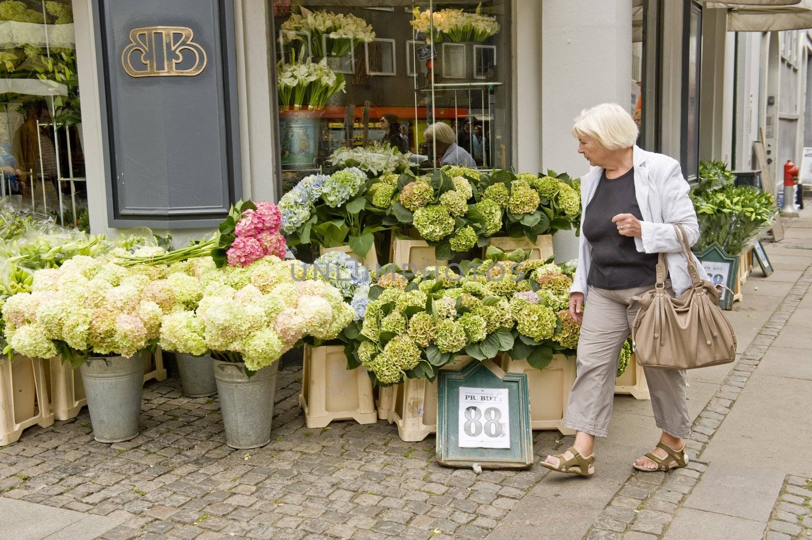 Street flower shop in Copenhagen, Denmark